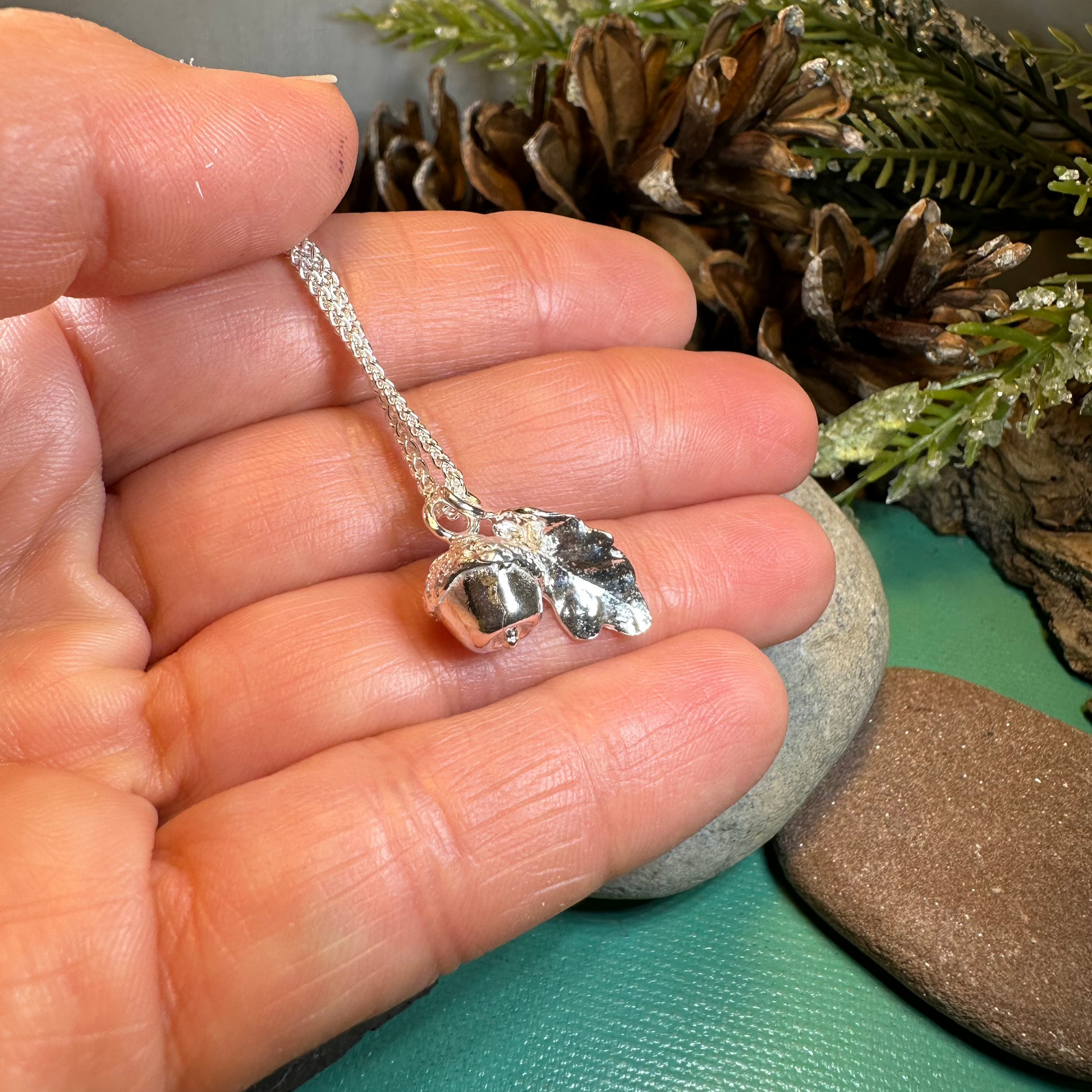 Oak Leaf & Acorn Necklace — view 3
