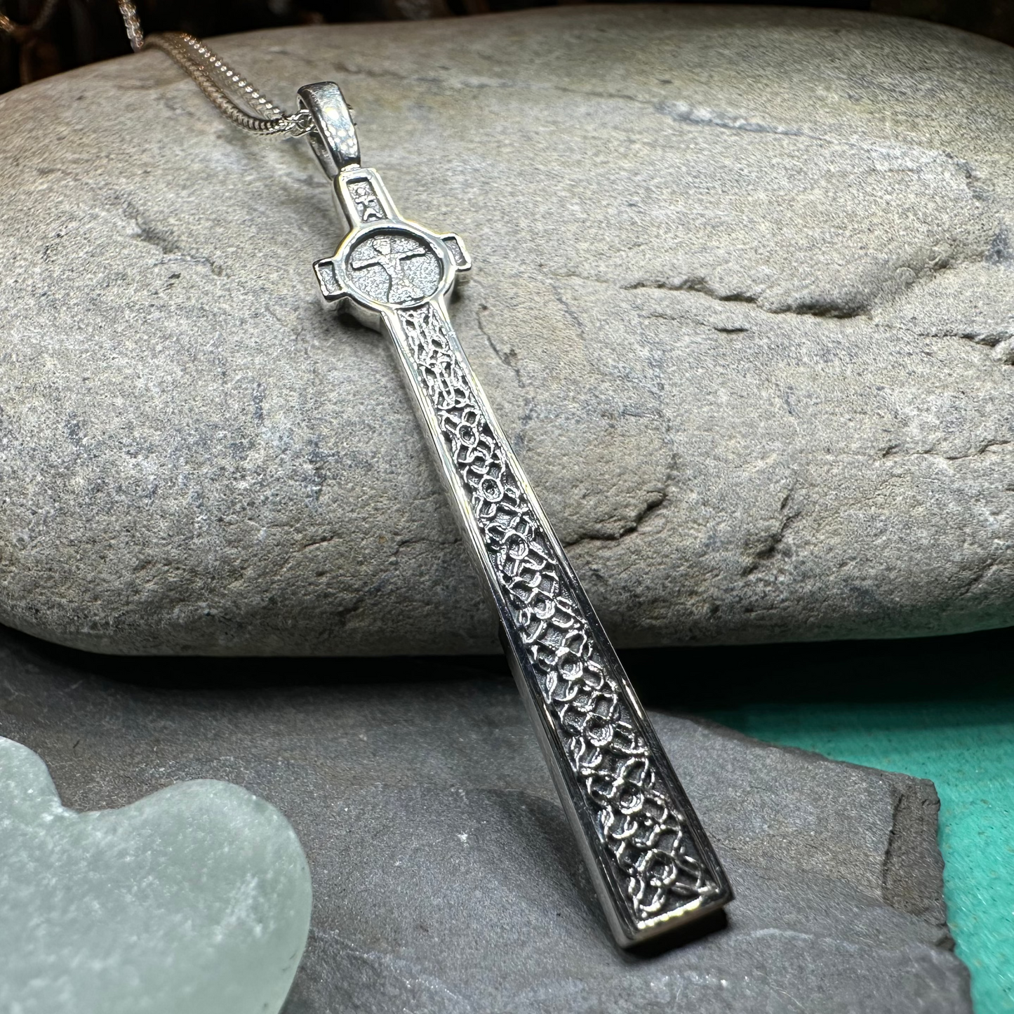 Scottish McLean's Celtic Cross Necklace in silver
