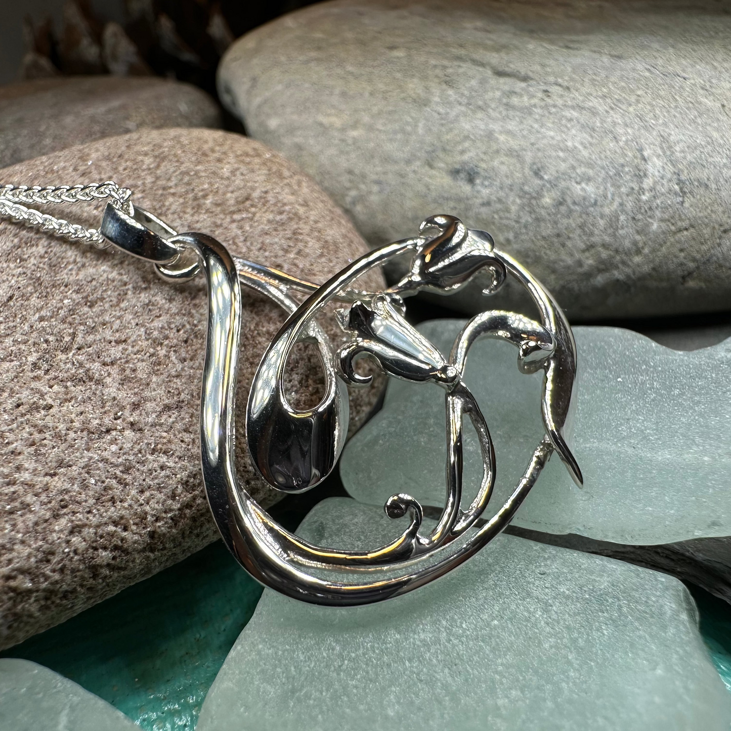 Bluebell Art Deco Necklace in sterling silver