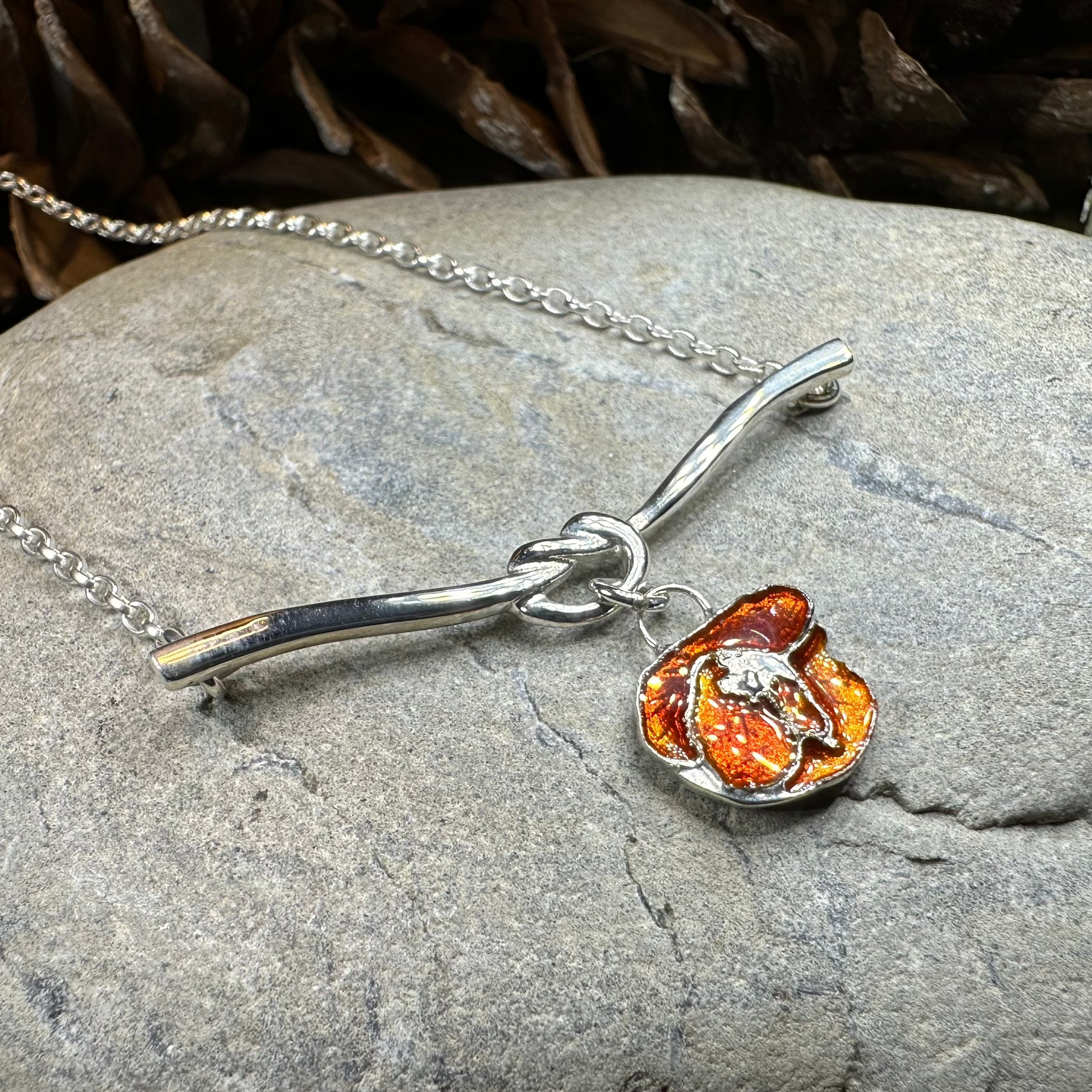 Poppy Flower Necklace - Made in Scotland — view 6
