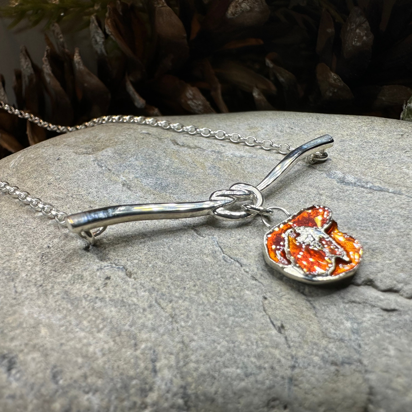 Poppy Flower Necklace - Made in Scotland — view 3