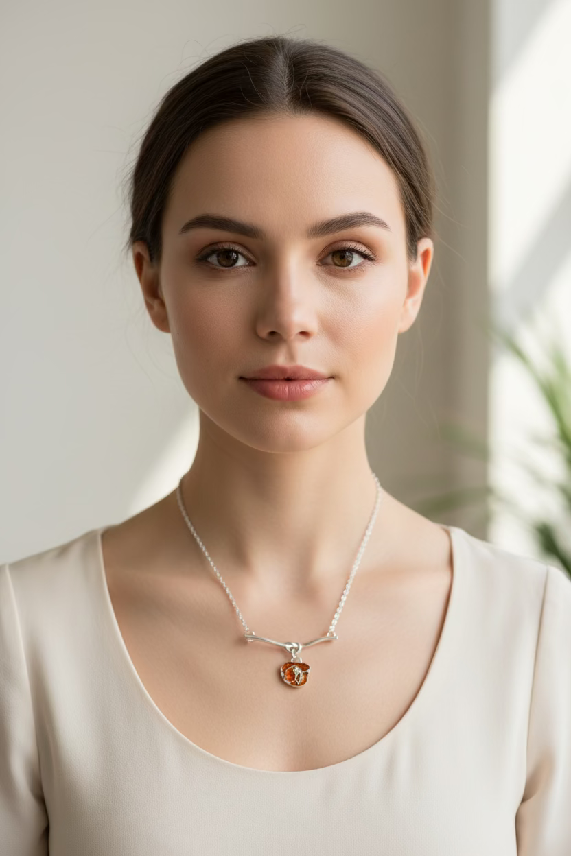 Poppy Flower Necklace - Made in Scotland — view 2