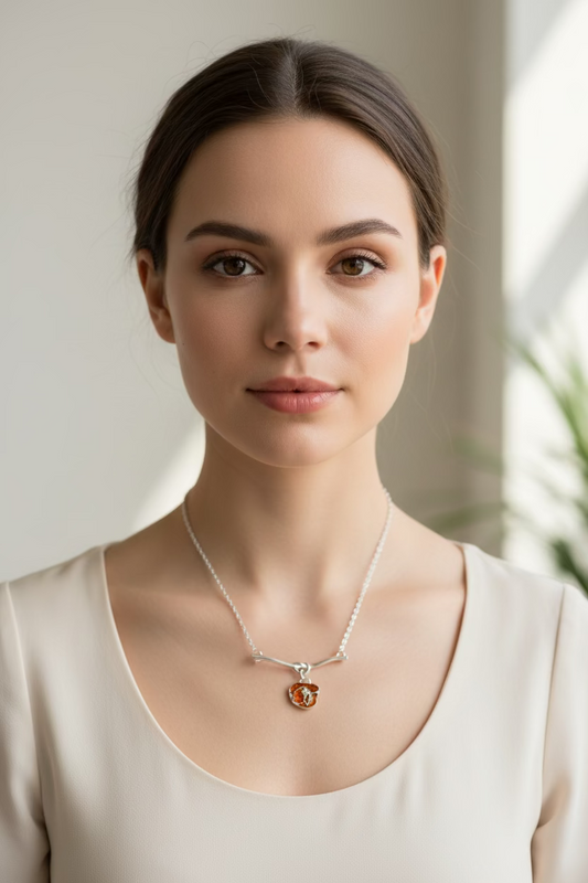Poppy Flower Necklace - Made in Scotland