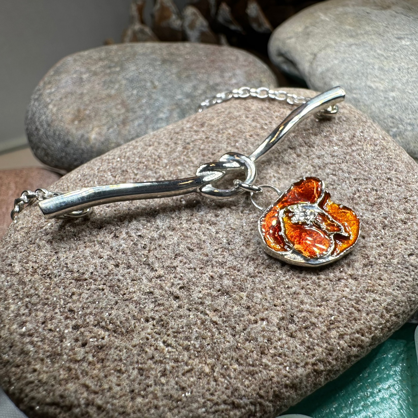 Poppy Flower Necklace - Made in Scotland — view 5
