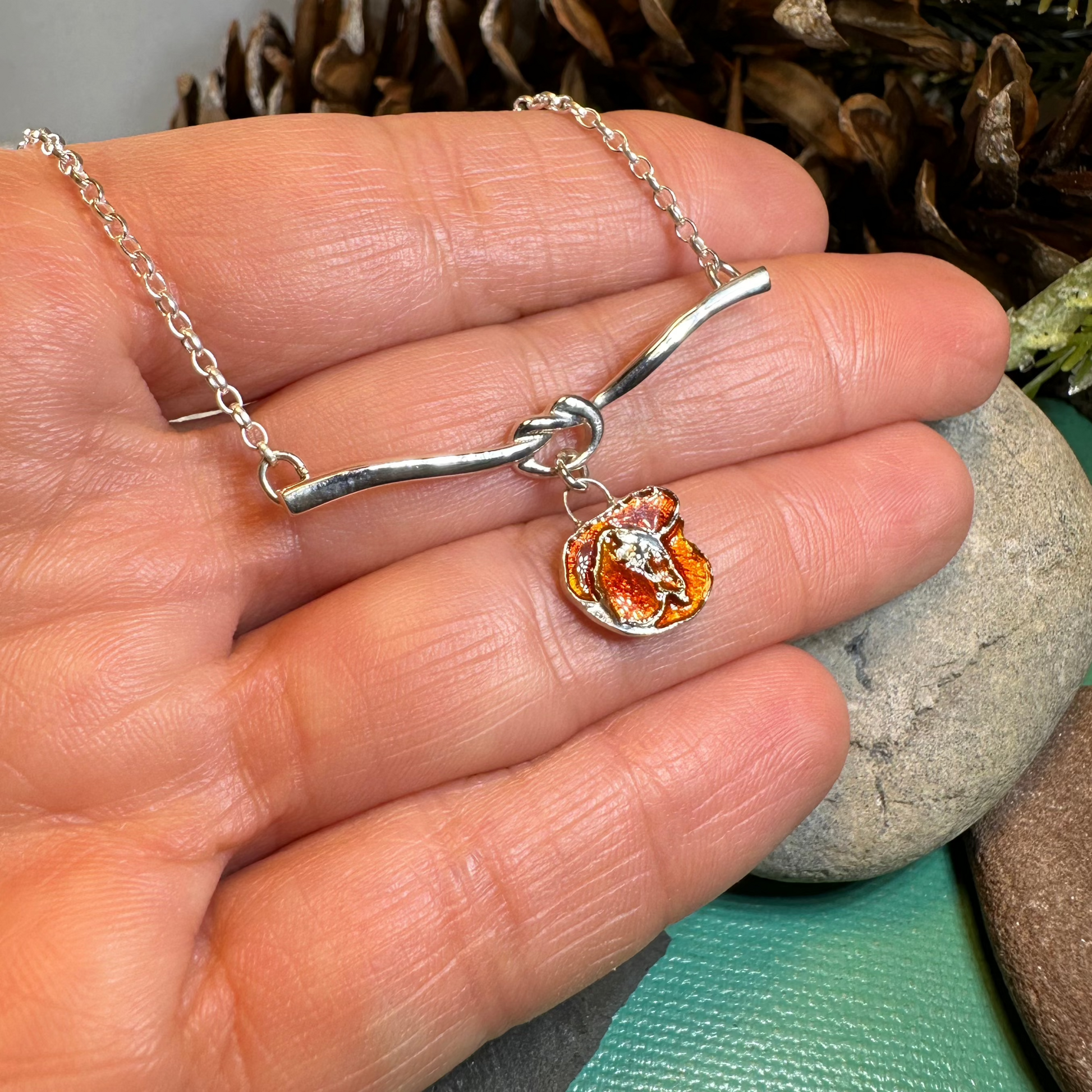 Poppy Flower Necklace - Made in Scotland — view 4