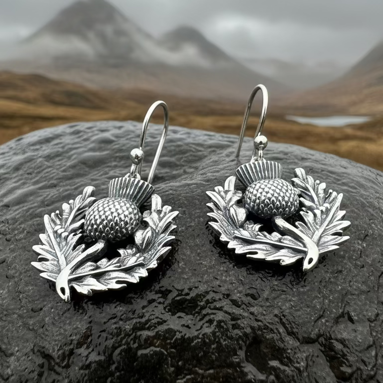 Blaine Scottish Thistle Earrings for Women