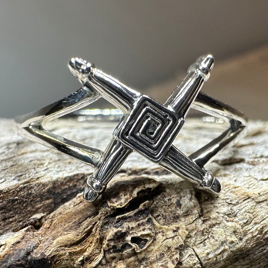 Irish Saint Brigid's Cross Ring in Sterling Silver