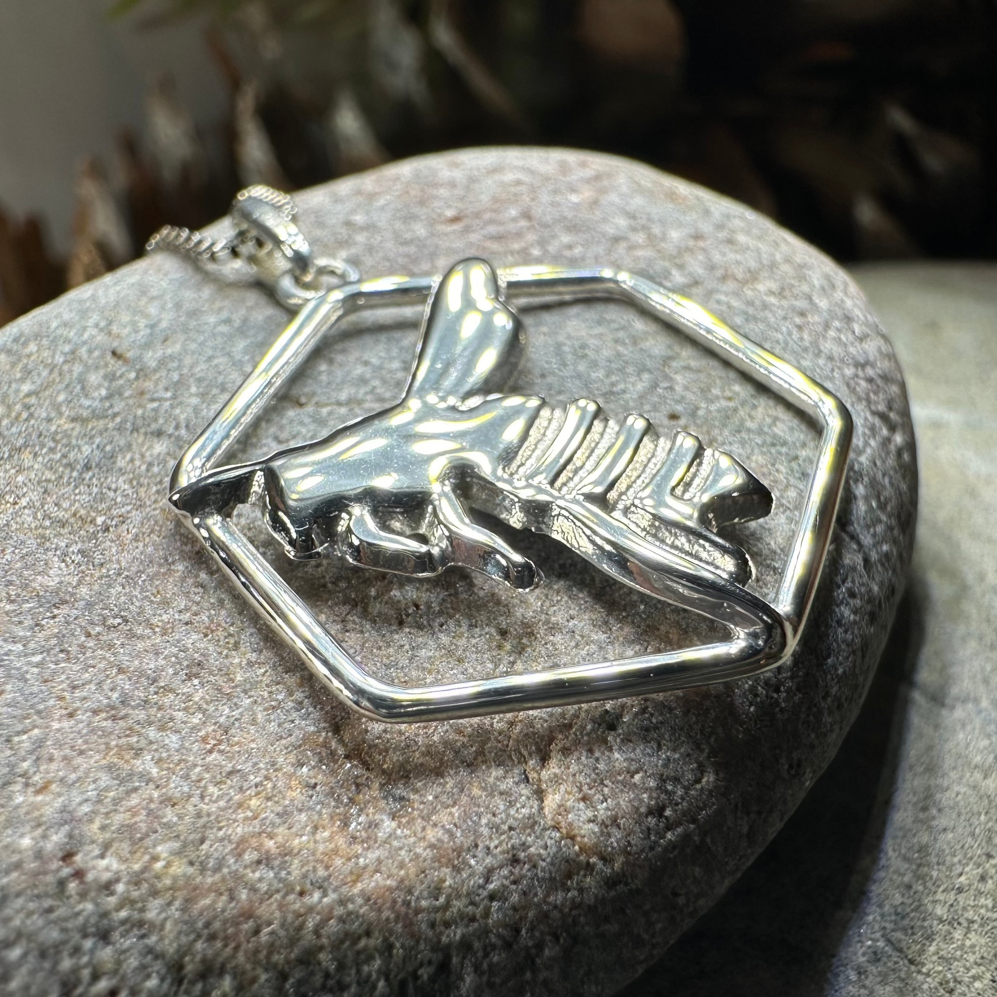 Honeycomb Bee Necklace — view 7