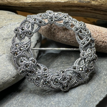 Load image into Gallery viewer, Loch Marcasite Celtic Knot Brooch
