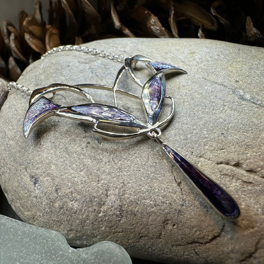 Dusty Purple Mackintosh Art Deco Necklace - Made in Scotland