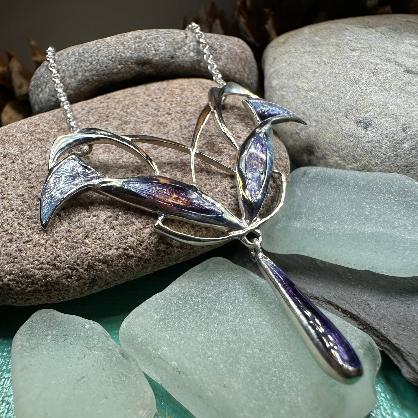 Dusty Purple Mackintosh Art Deco Necklace - Made in Scotland — view 8