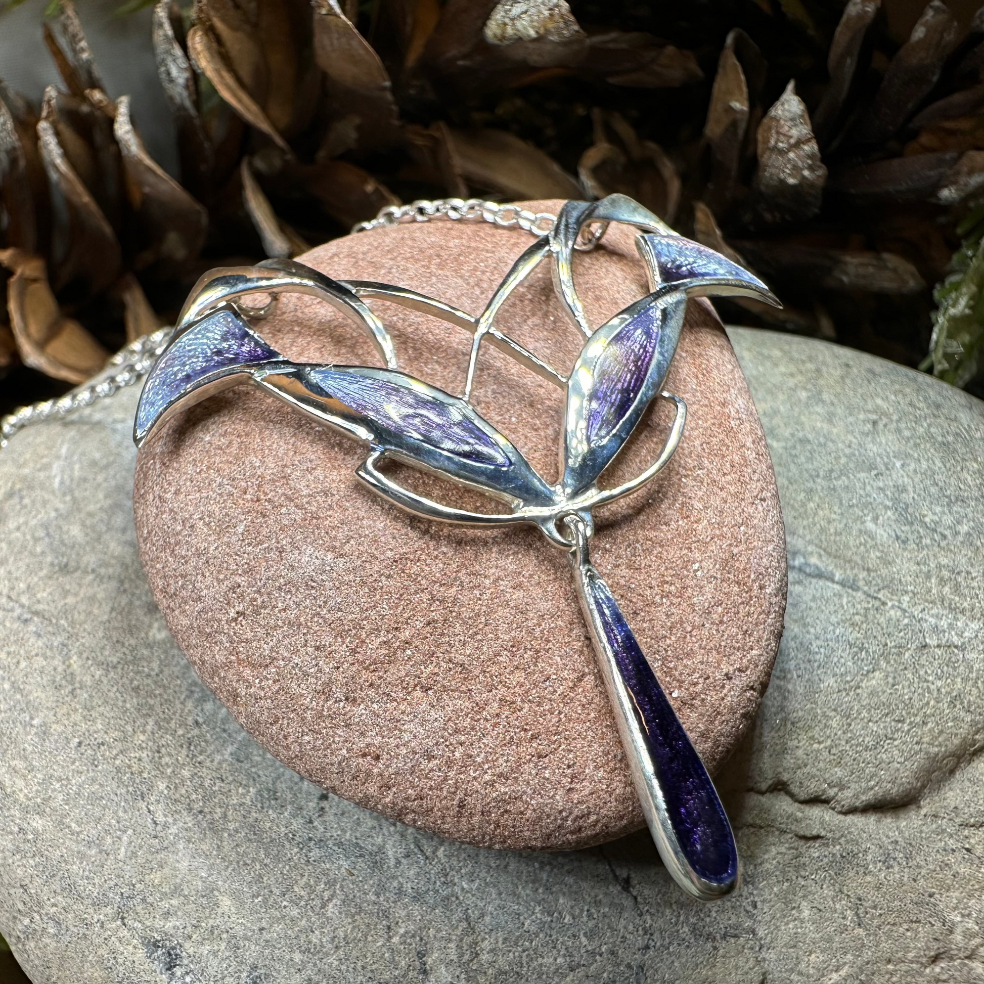 Dusty Purple Mackintosh Art Deco Necklace - Made in Scotland — view 4
