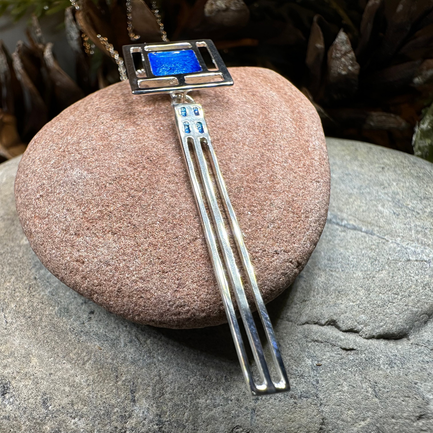 Mackintosh Blue Necklace - Made in Scotland — view 4