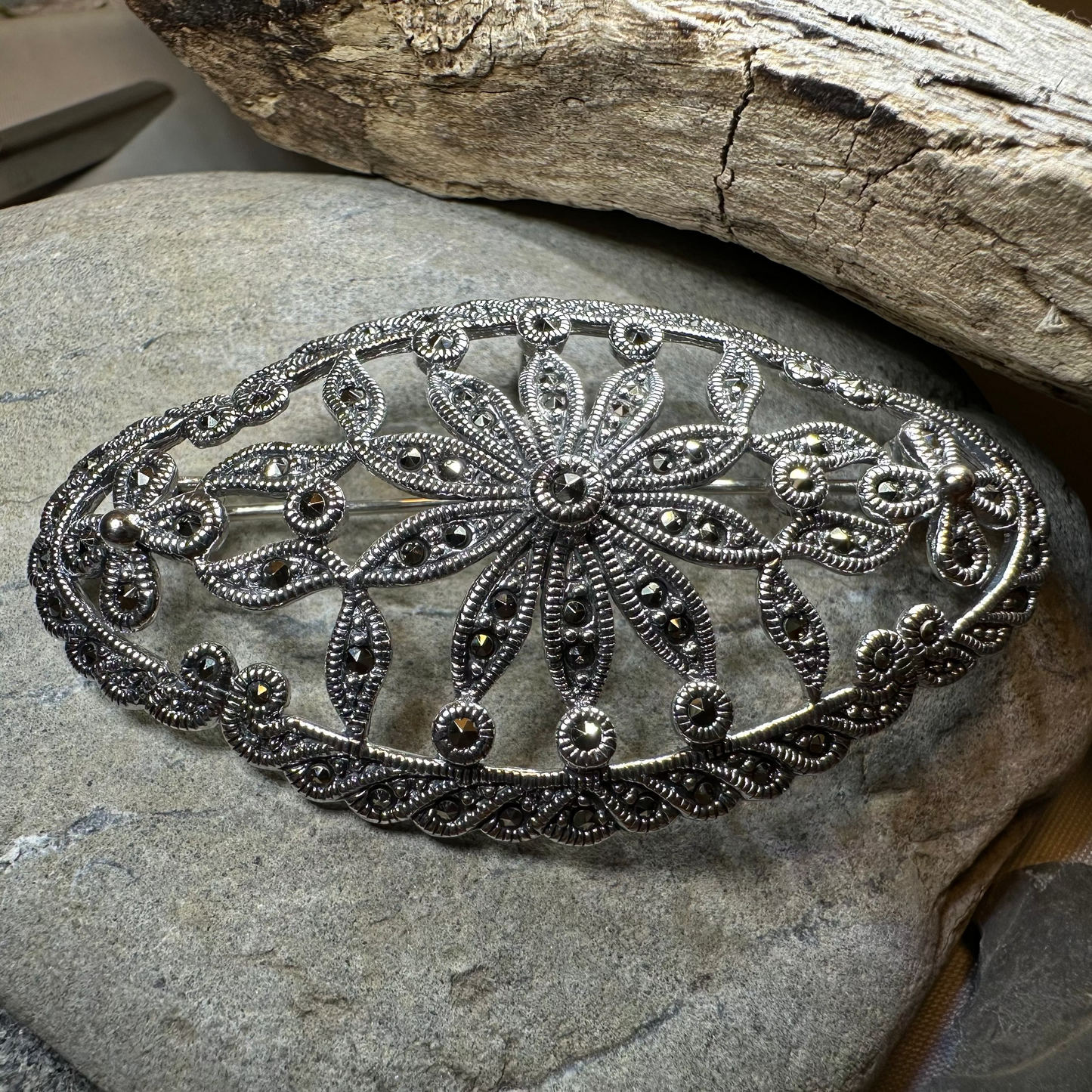 Marcasite Oval Celtic Knot Brooch