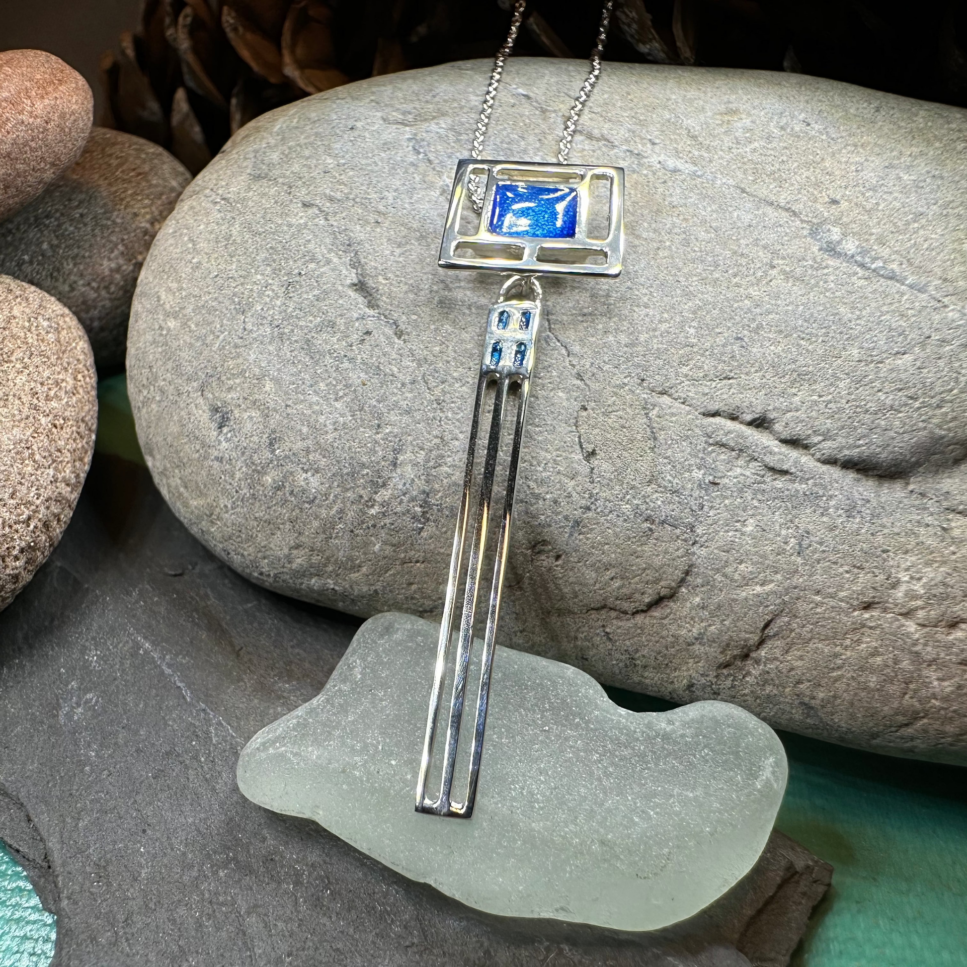 Mackintosh Blue Necklace - Made in Scotland — view 3