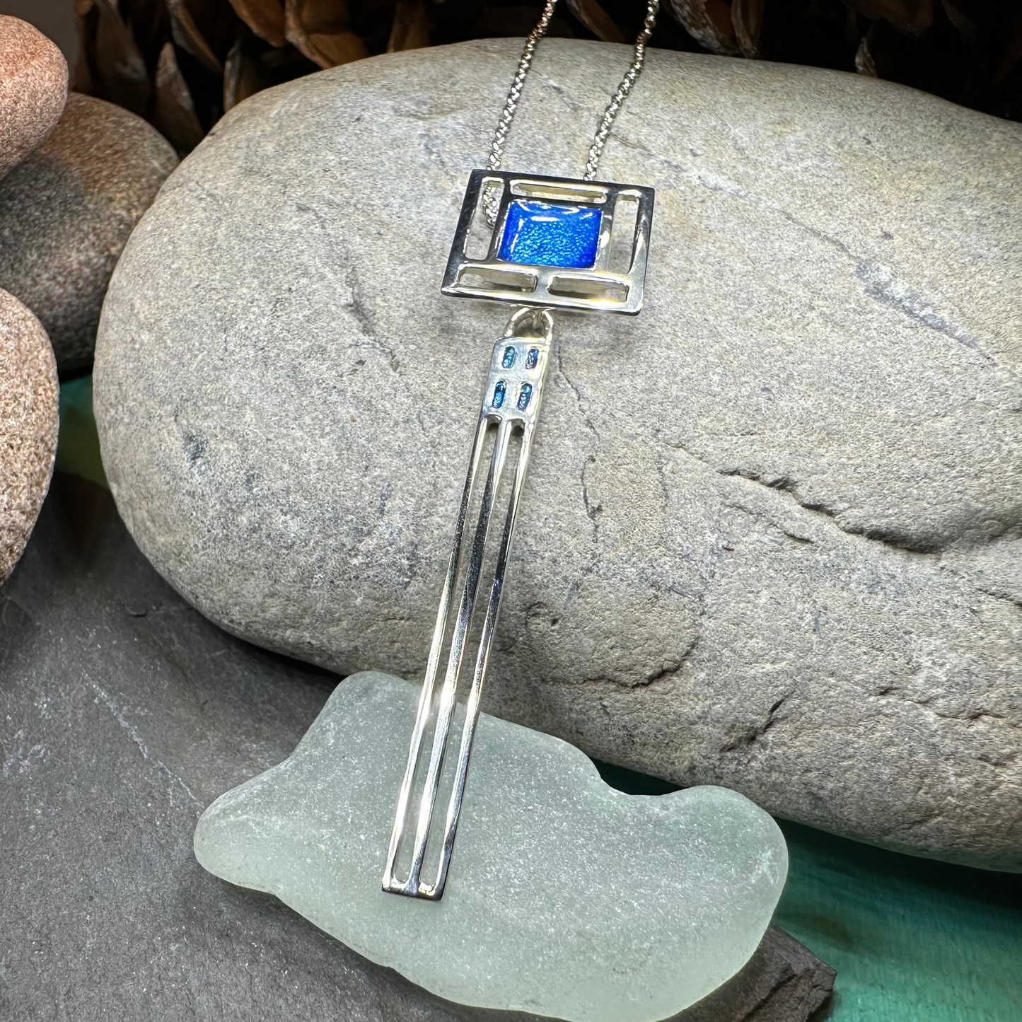 Mackintosh Blue Necklace - Made in Scotland — view 7
