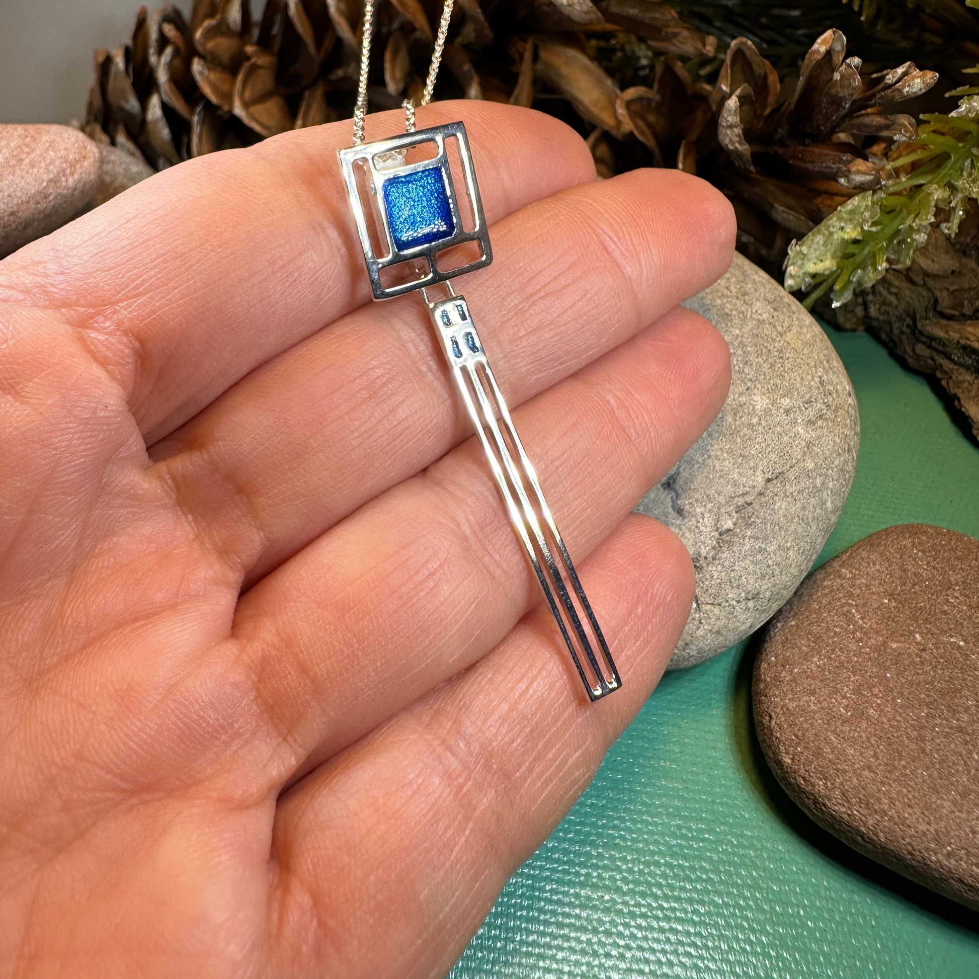 Mackintosh Blue Necklace - Made in Scotland — view 8