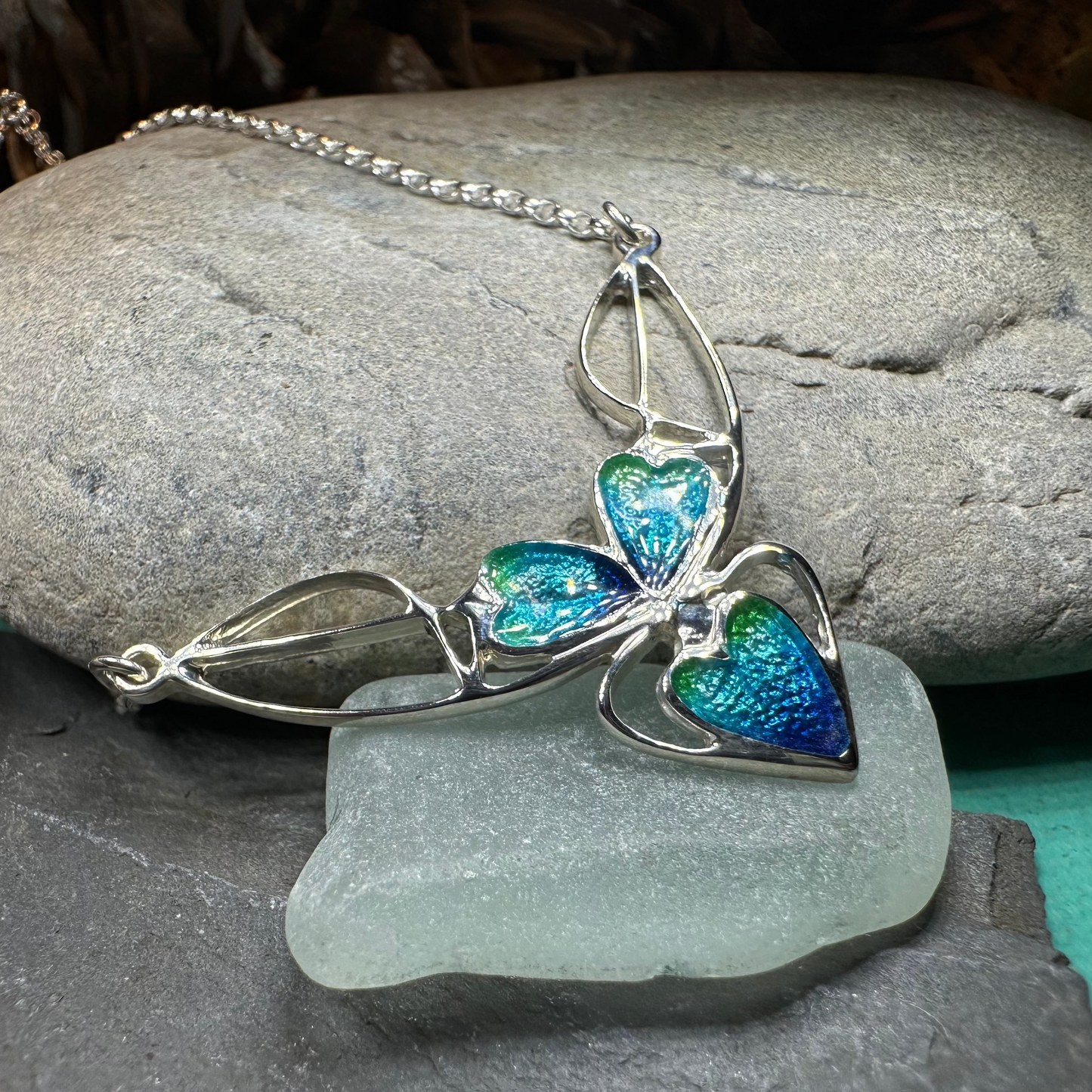 Mackintosh Blue Leaves Necklace — view 2