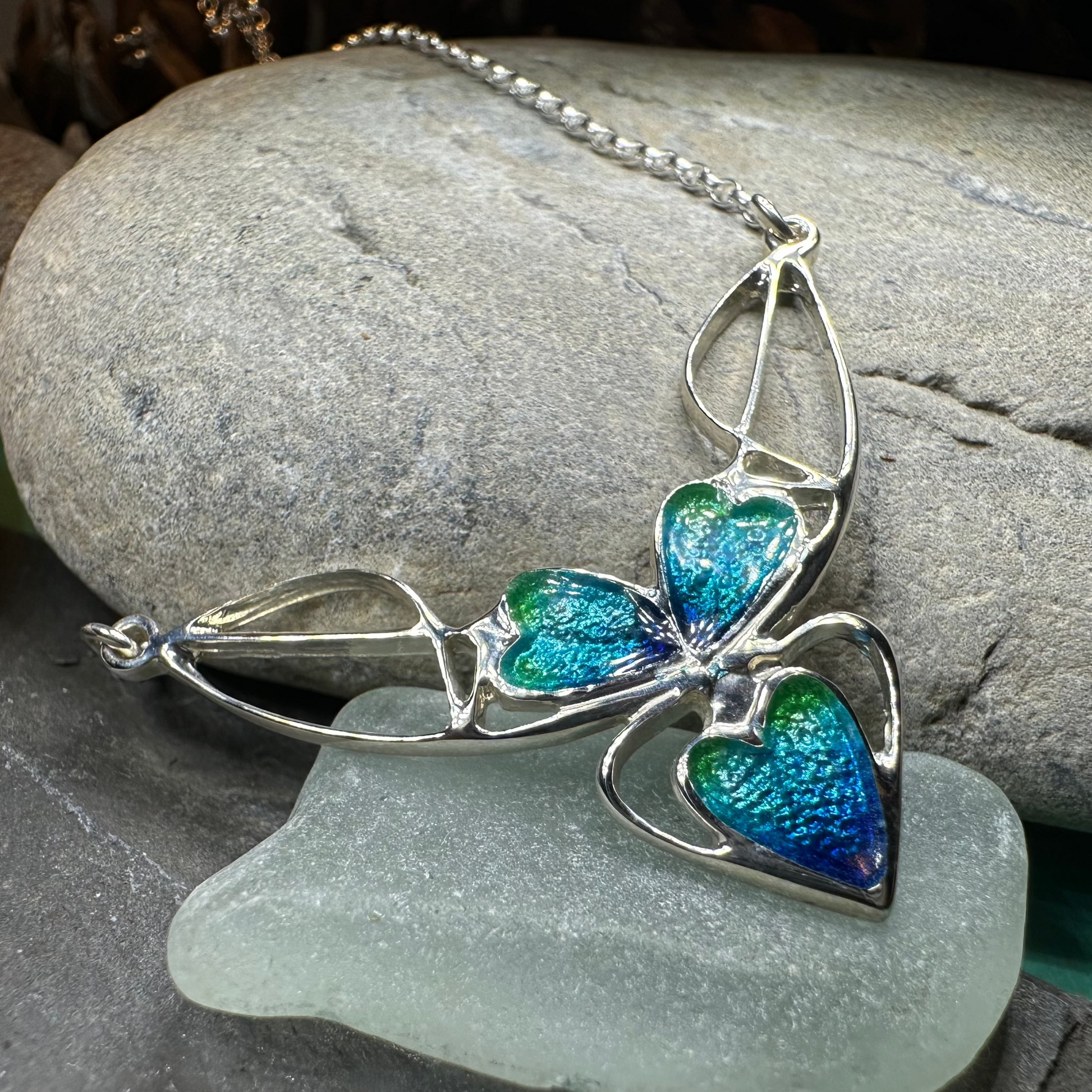 Mackintosh Blue Leaves Necklace — view 5