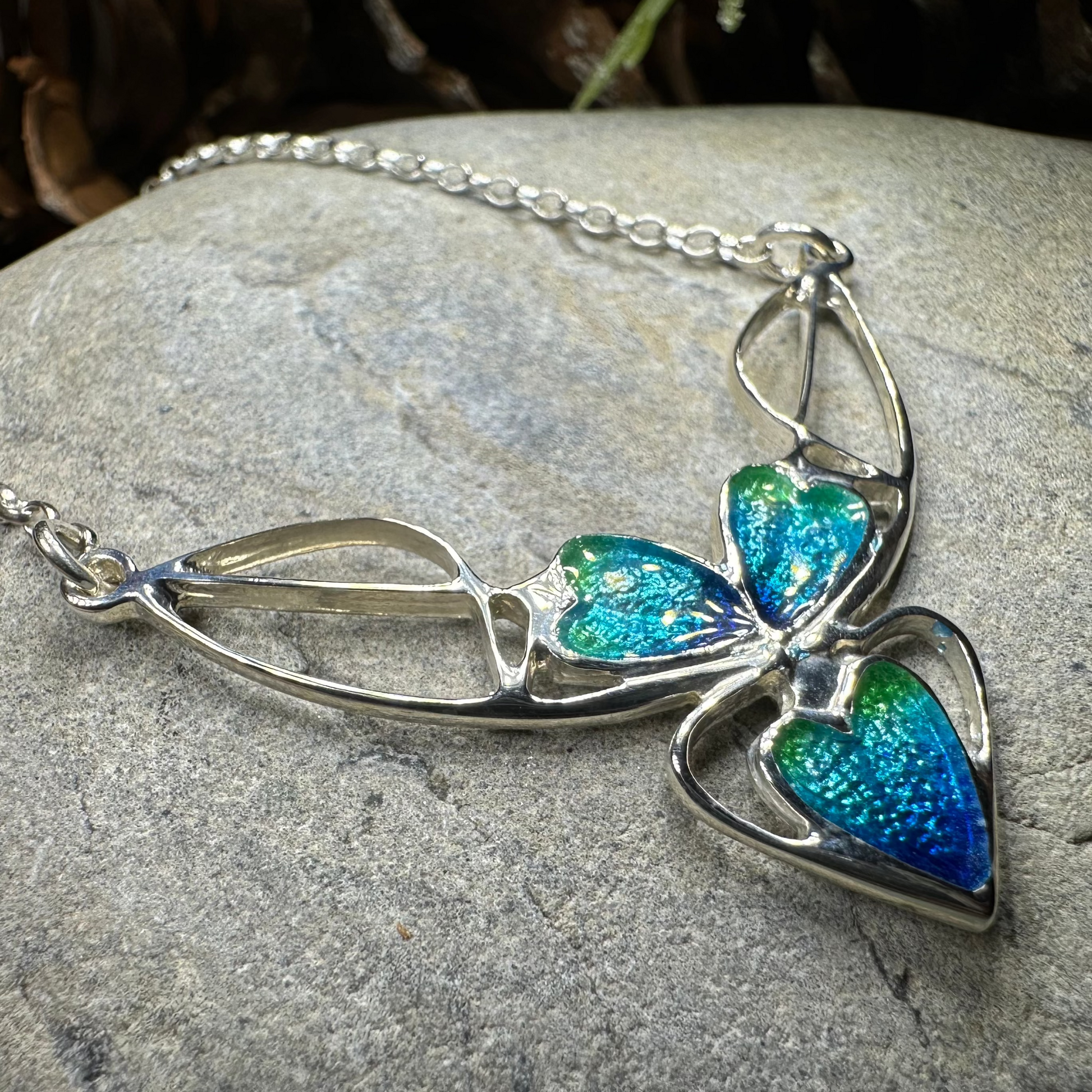 Mackintosh Blue Leaves Necklace — view 6