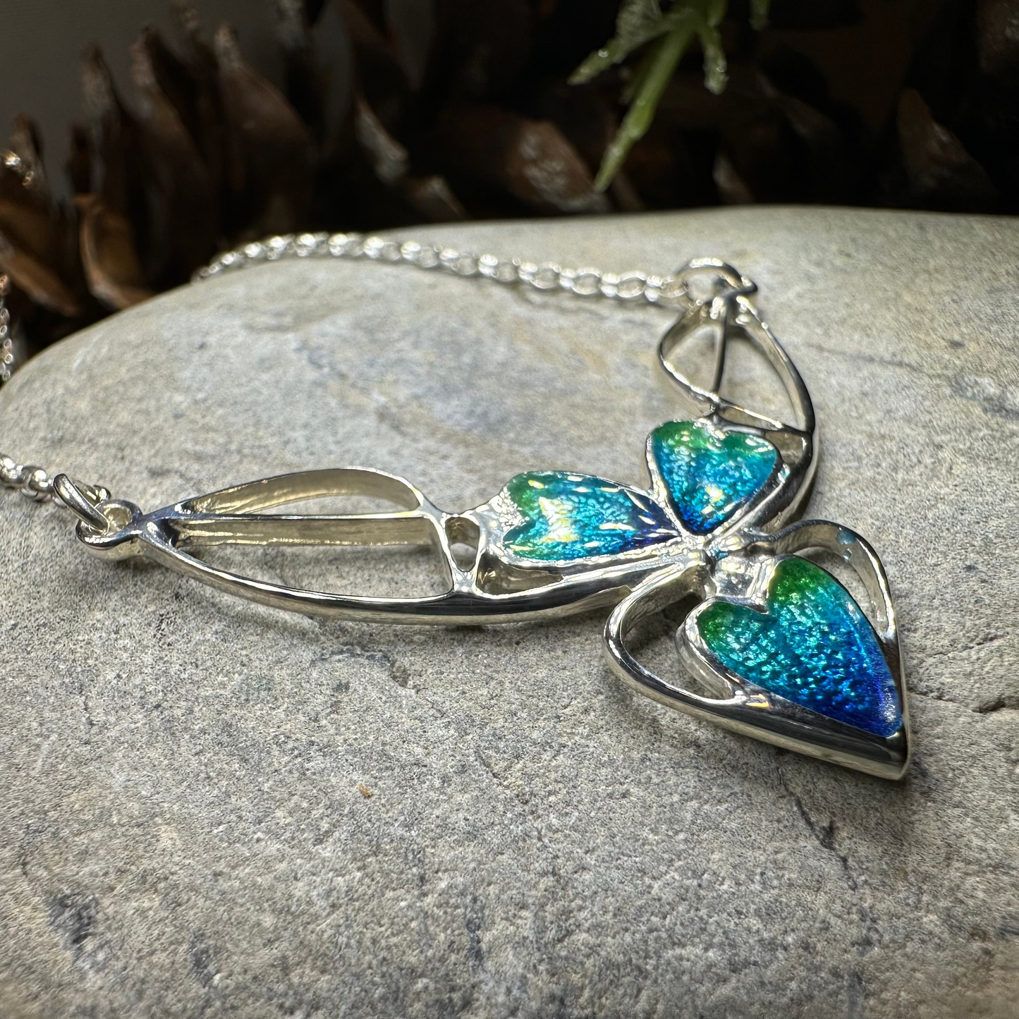 Mackintosh Blue Leaves Necklace — view 7