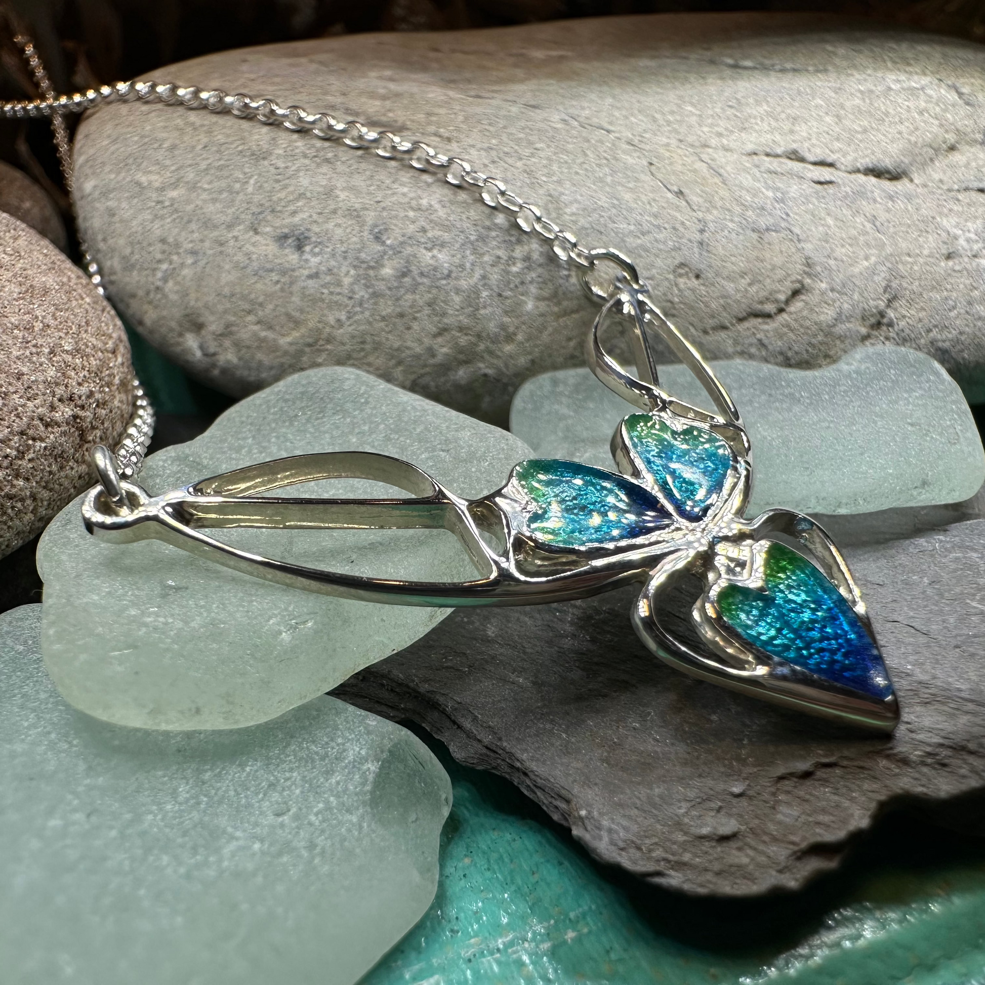 Mackintosh Blue Leaves Necklace — view 4