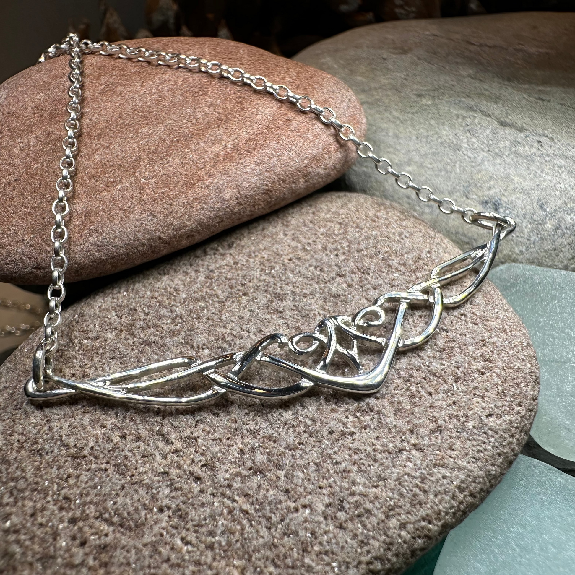 Natina Celtic Knot Necklace - Made in Scotland in sterling silver