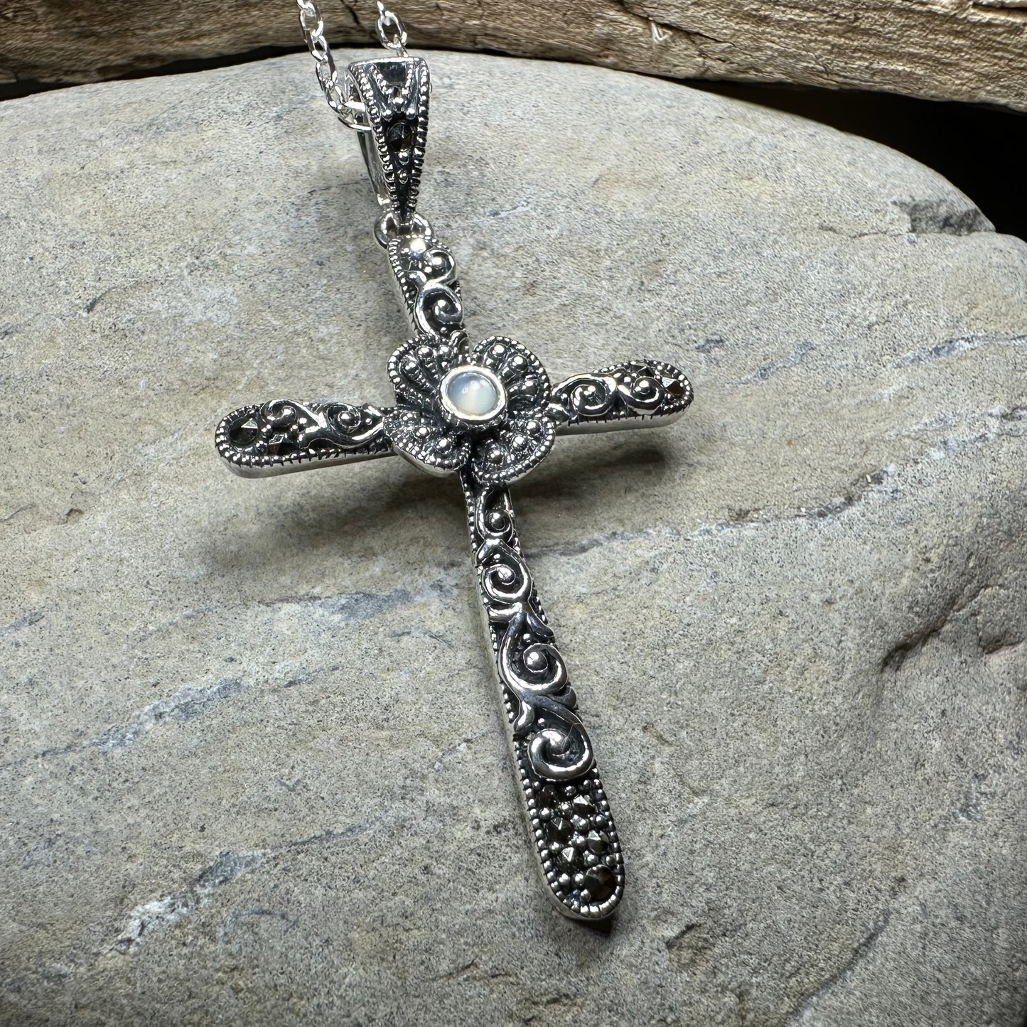 Spring Bloom Celtic Cross Necklace — view 7