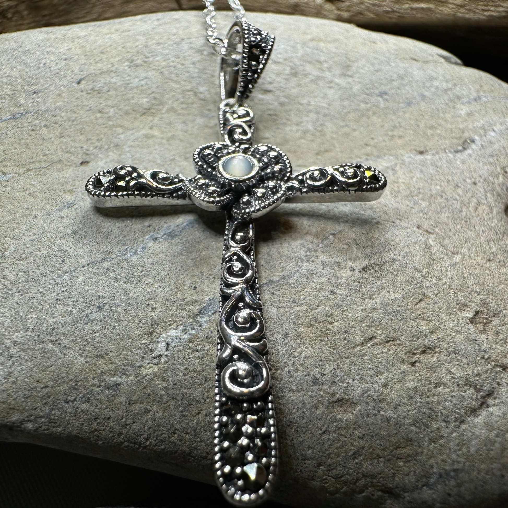 Spring Bloom Celtic Cross Necklace — view 5