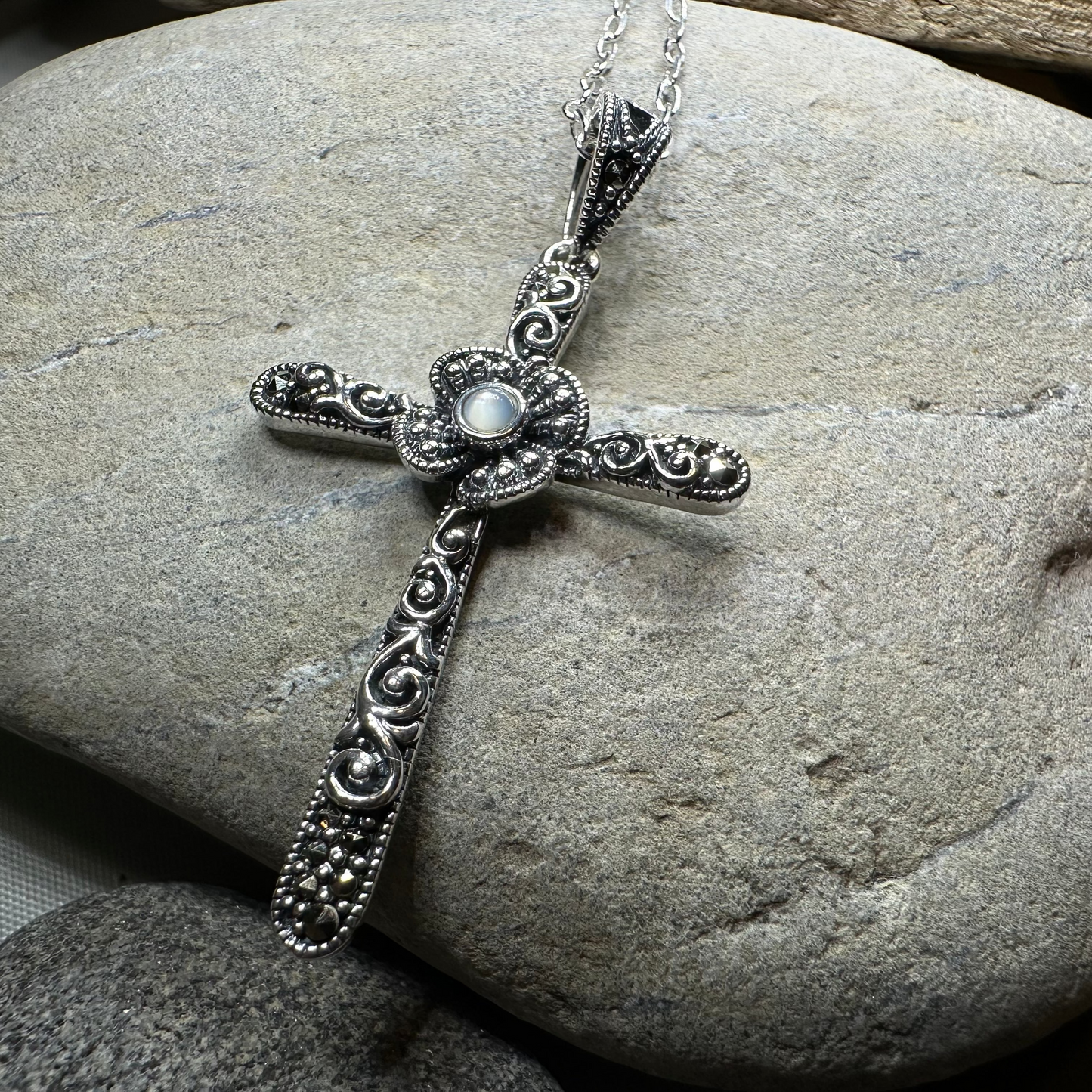 Spring Bloom Celtic Cross Necklace — view 9