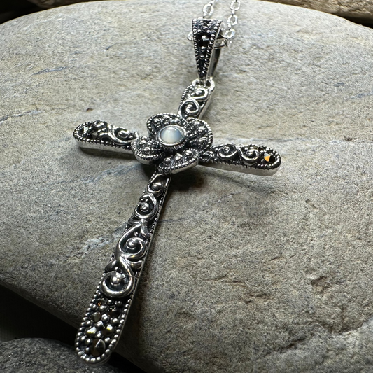 Spring Bloom Celtic Cross Necklace — view 3
