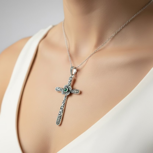 Spring Bloom Celtic Cross Necklace