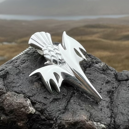 Vyolet Scottish Thistle Necklace in Sterling Silver