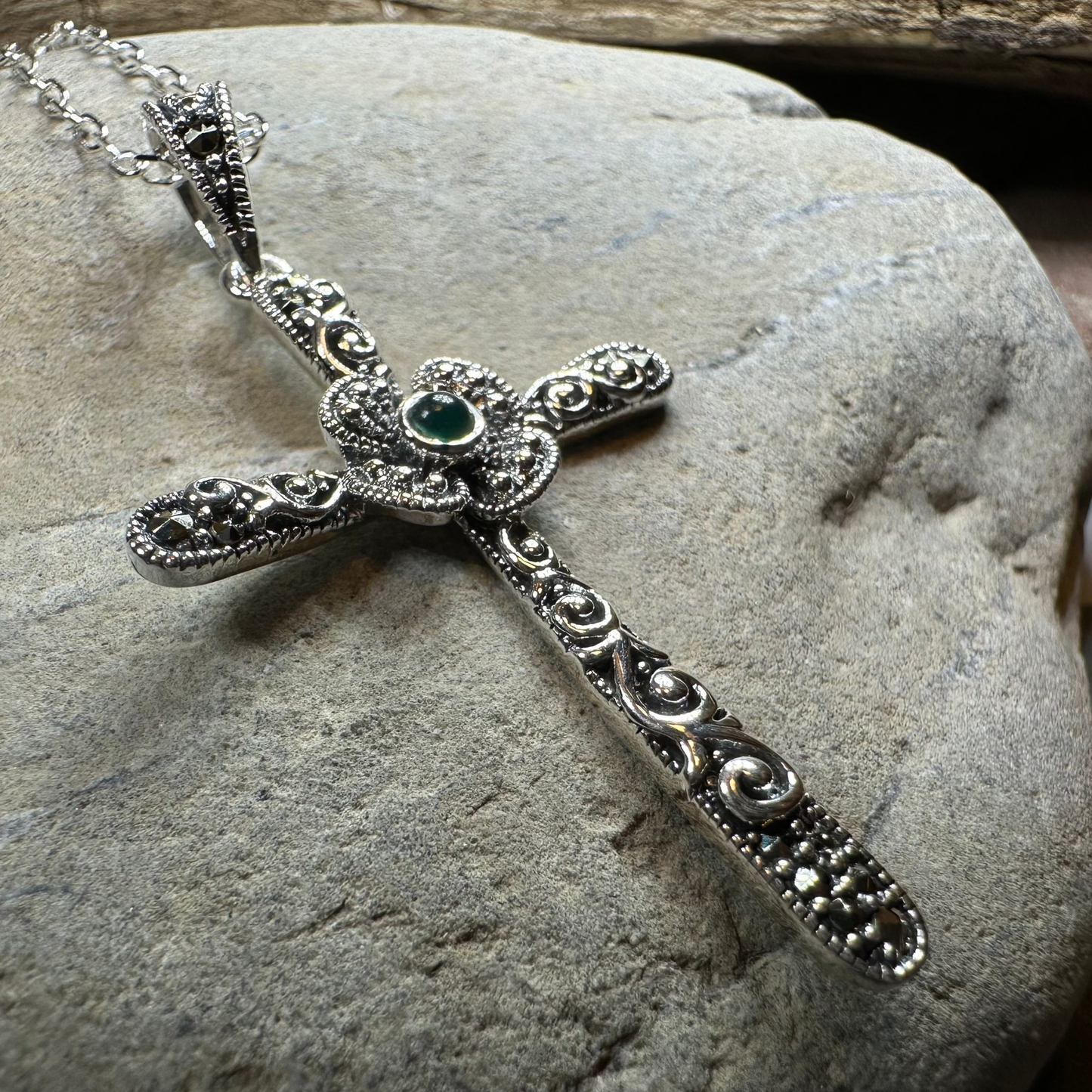 Spring Bloom Celtic Cross Necklace — view 6