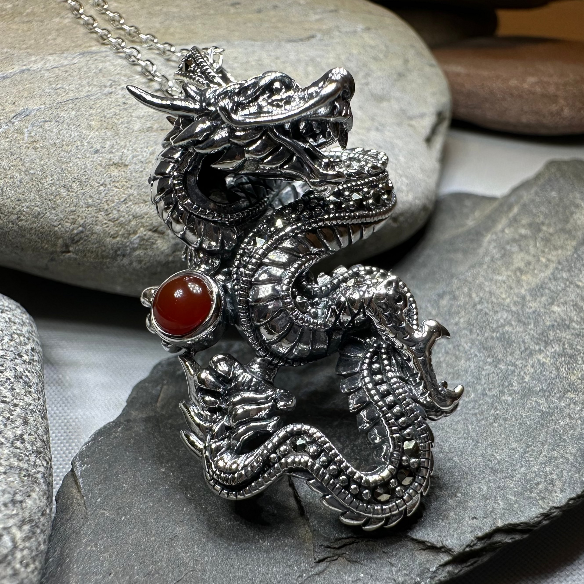 Celtic Rising Dragon Necklace — view 9