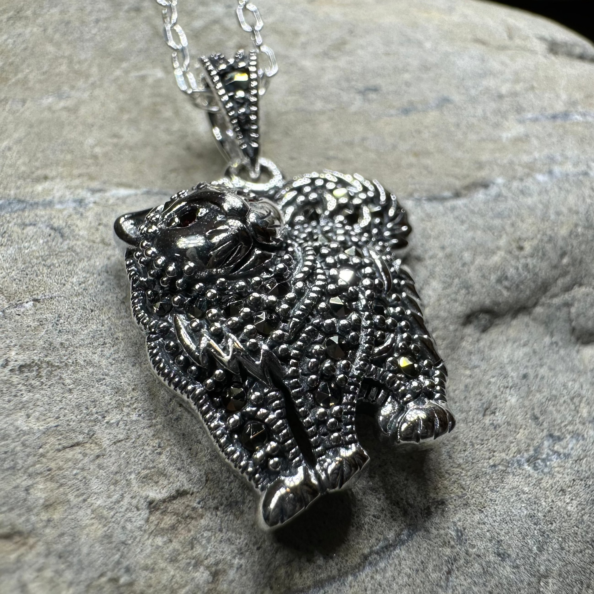 Simba Marcasite Cat Necklace — view 8