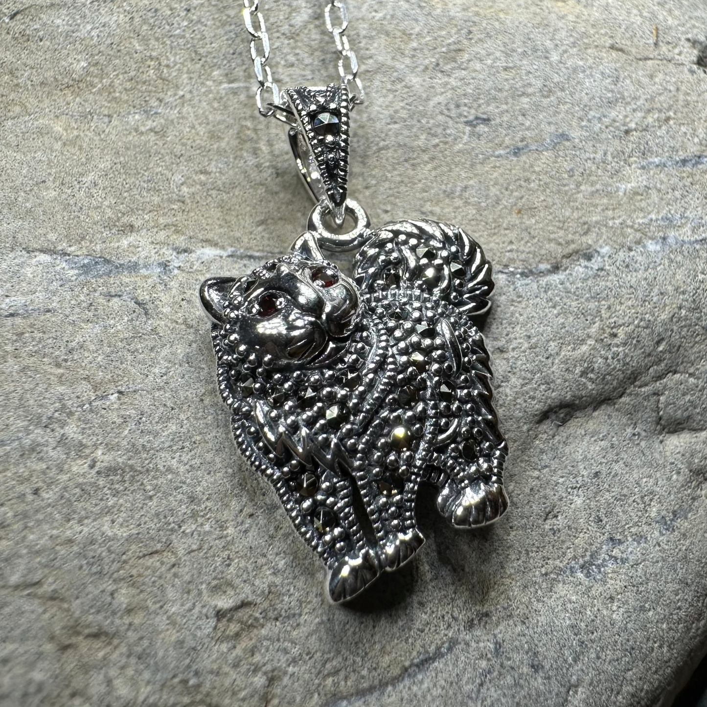 Simba Marcasite Cat Necklace — view 4