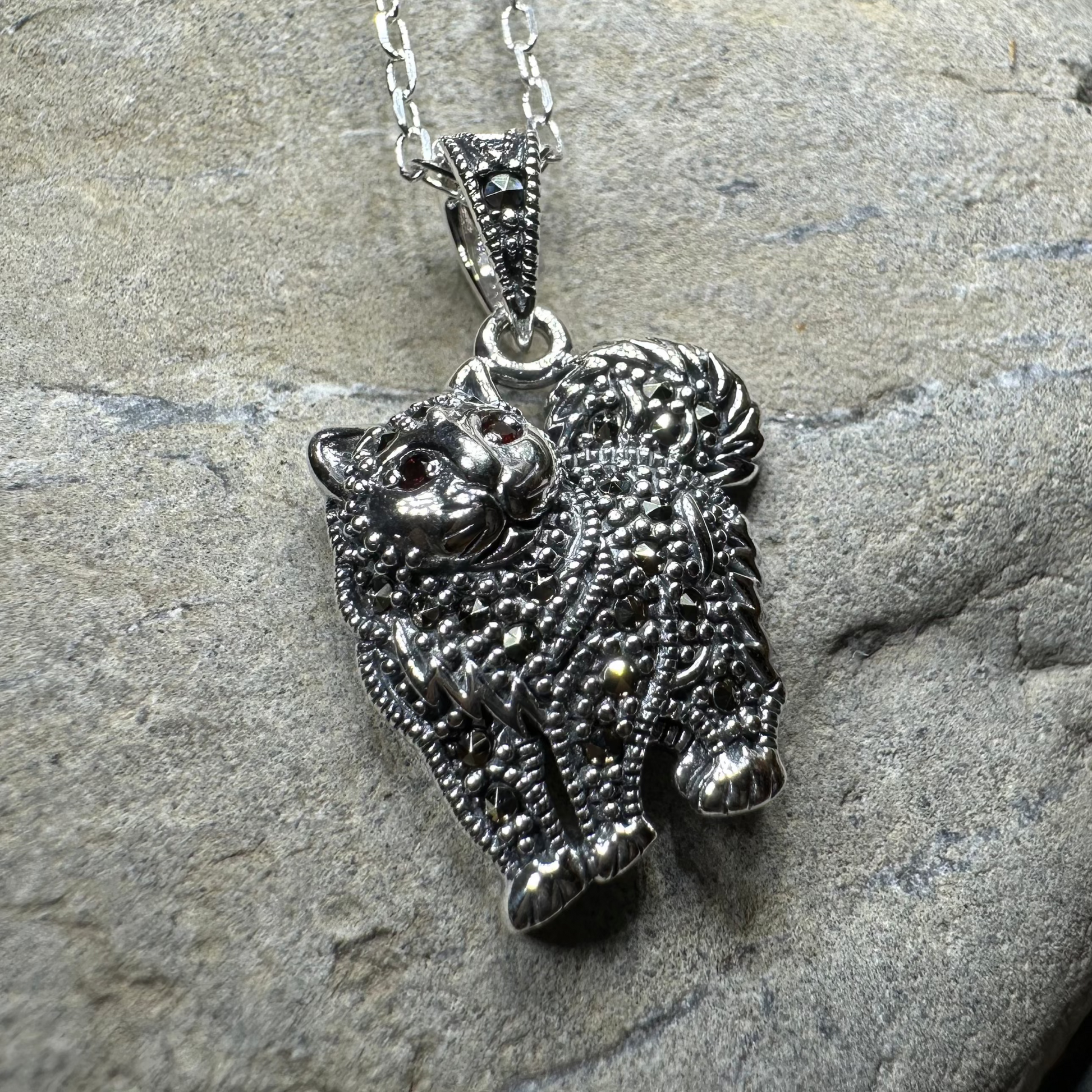 Simba Marcasite Cat Necklace — view 4