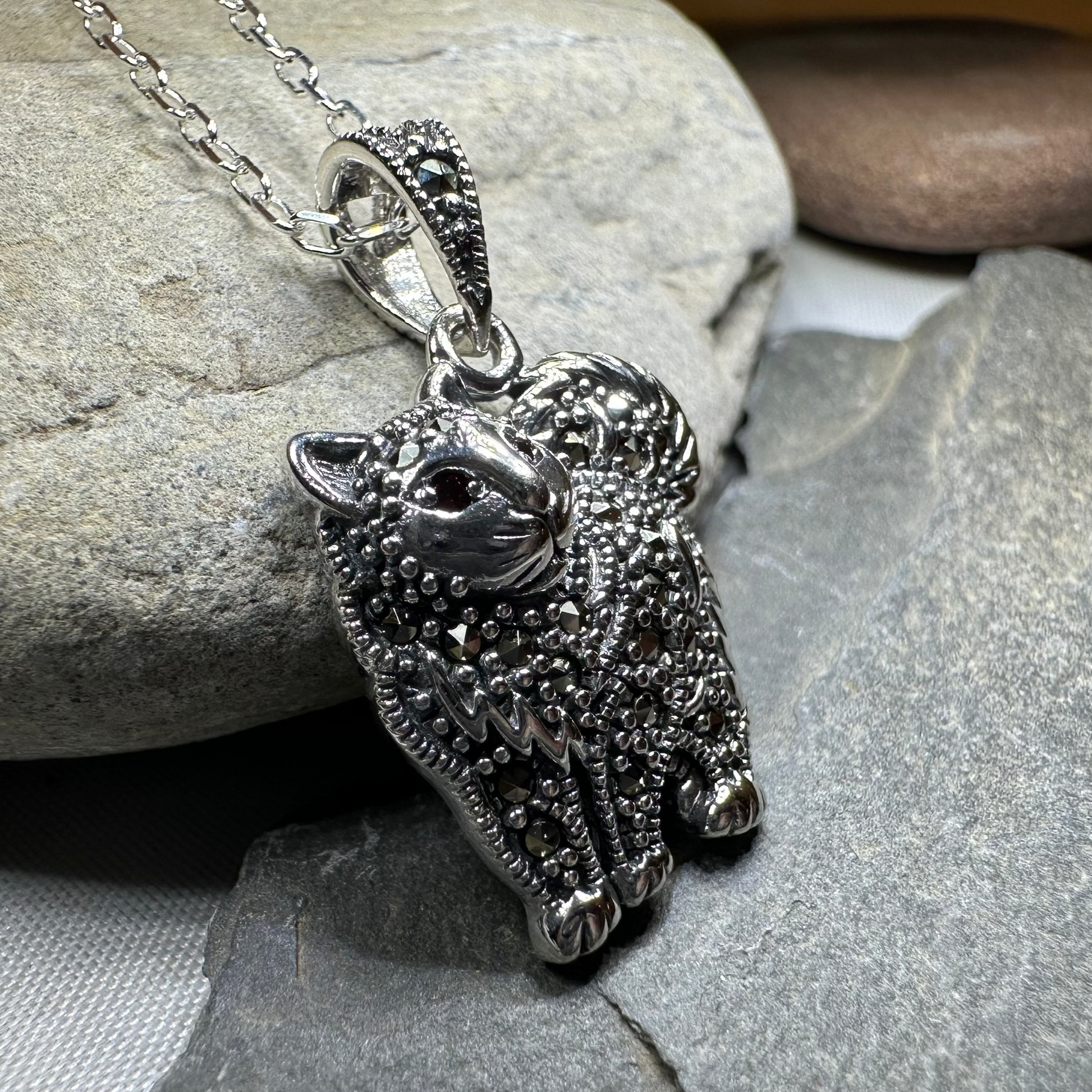 Simba Marcasite Cat Necklace — view 7