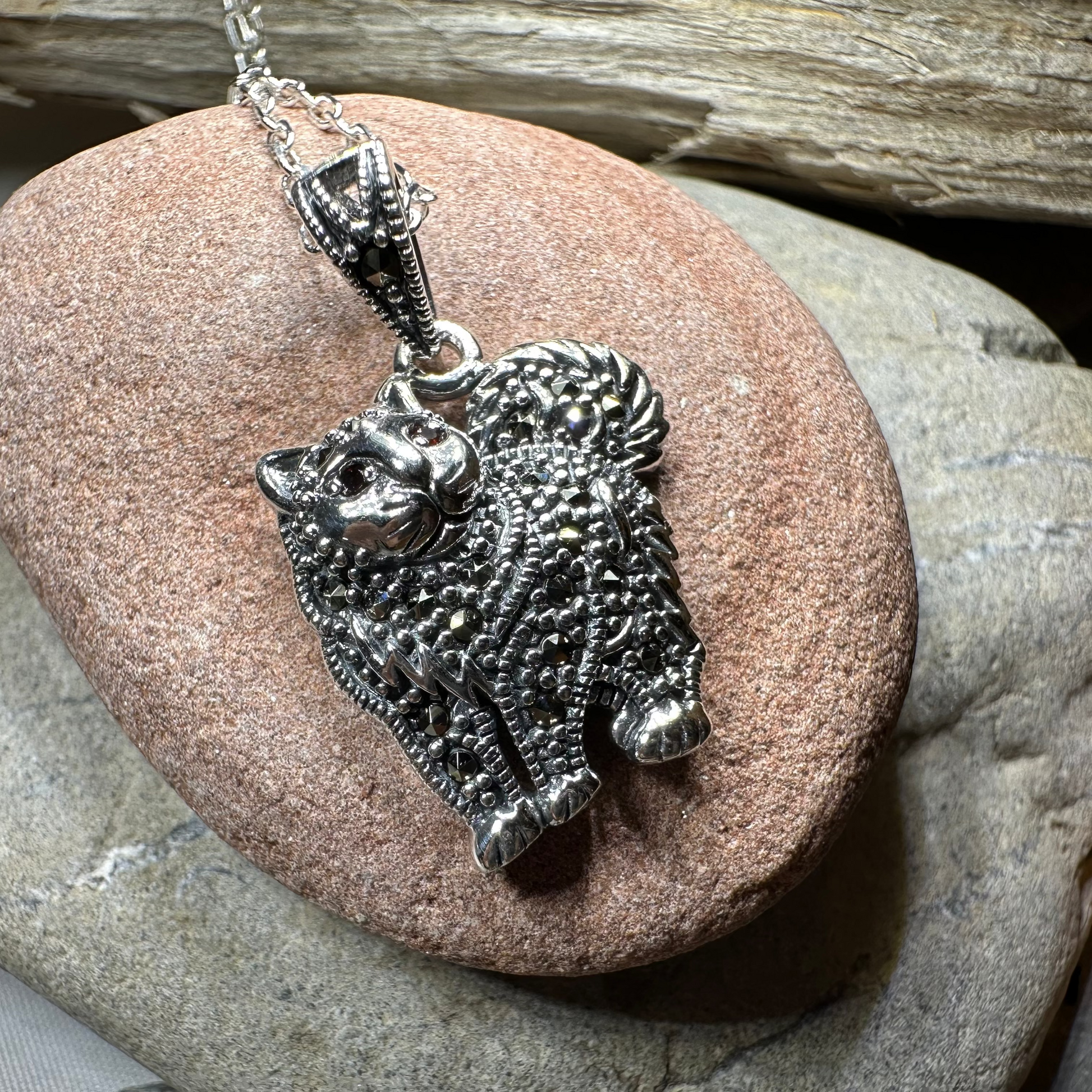 Simba Marcasite Cat Necklace — view 3