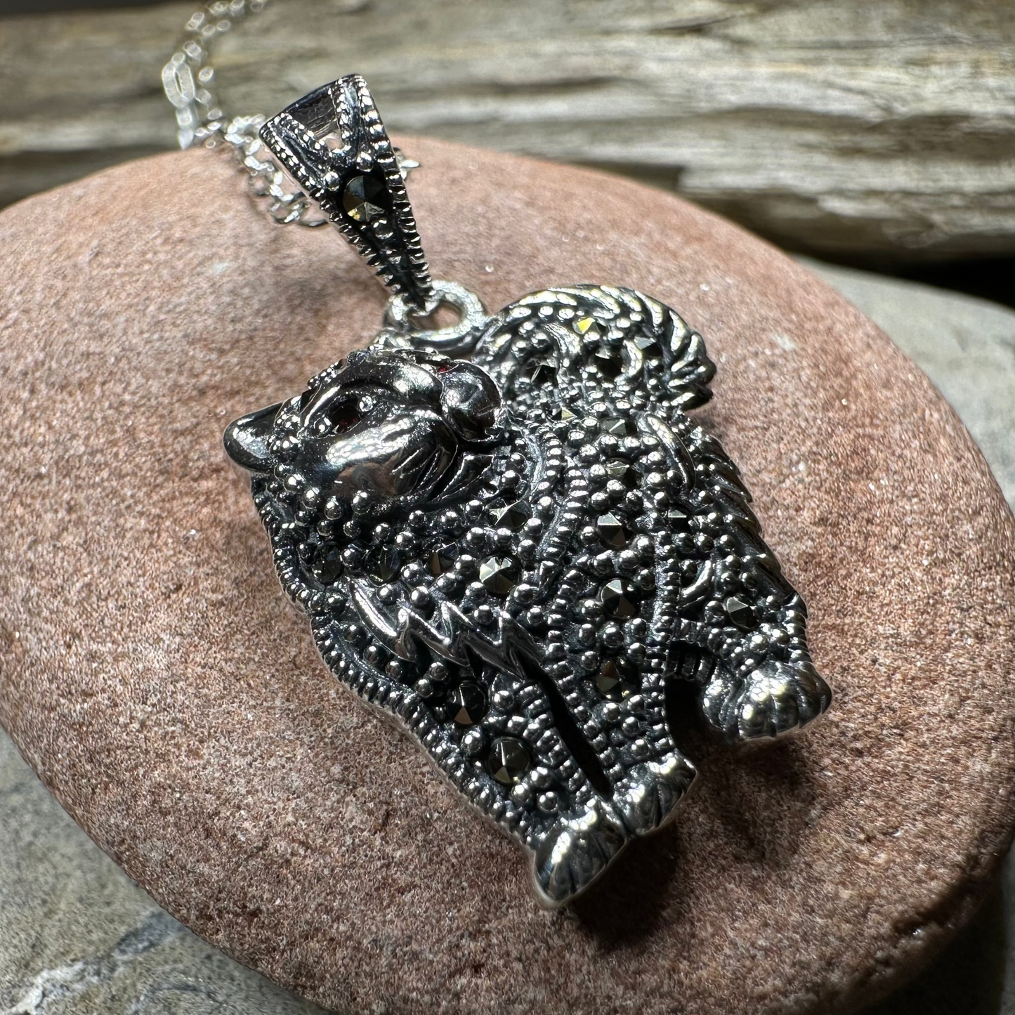 Simba Marcasite Cat Necklace — view 6