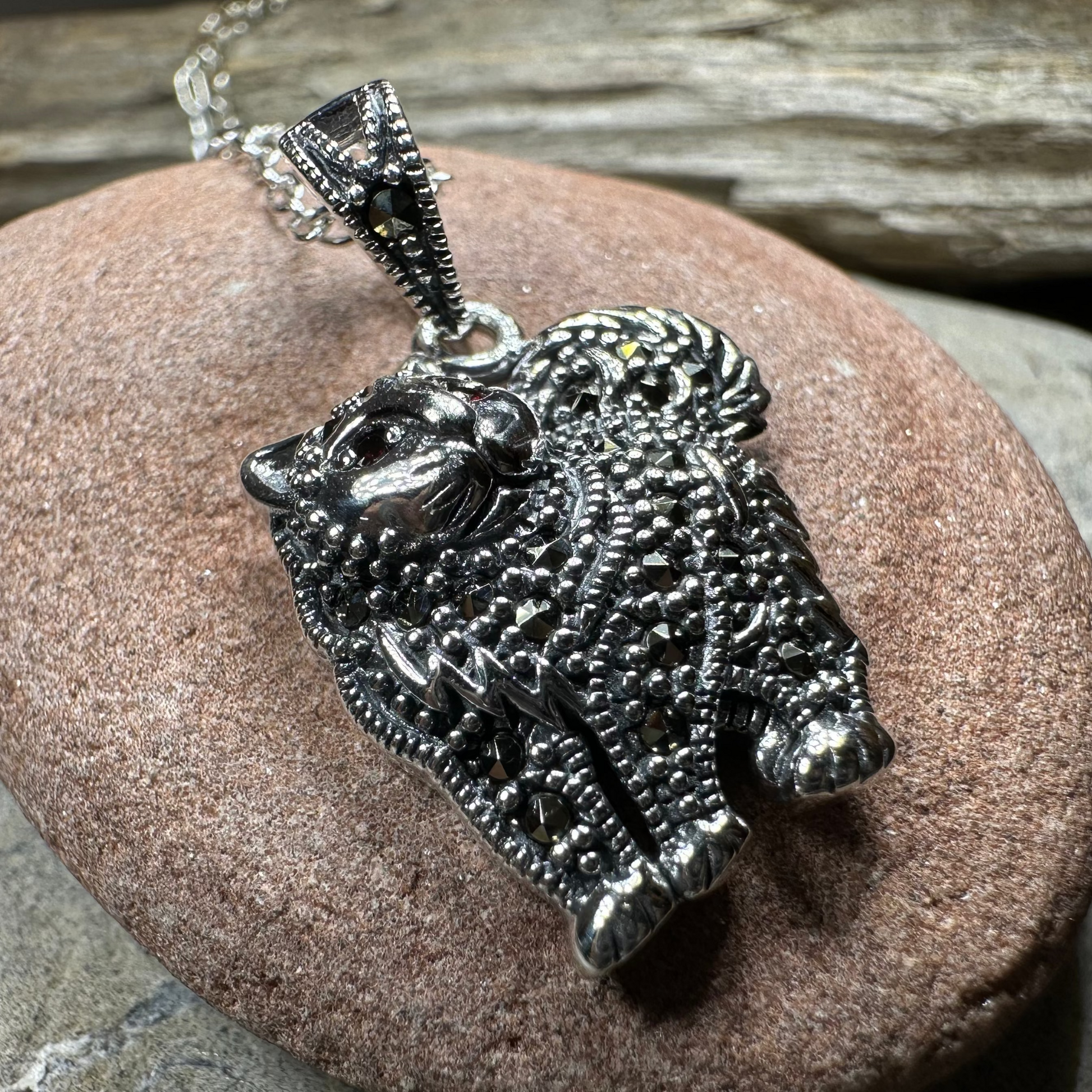 Simba Marcasite Cat Necklace — view 6
