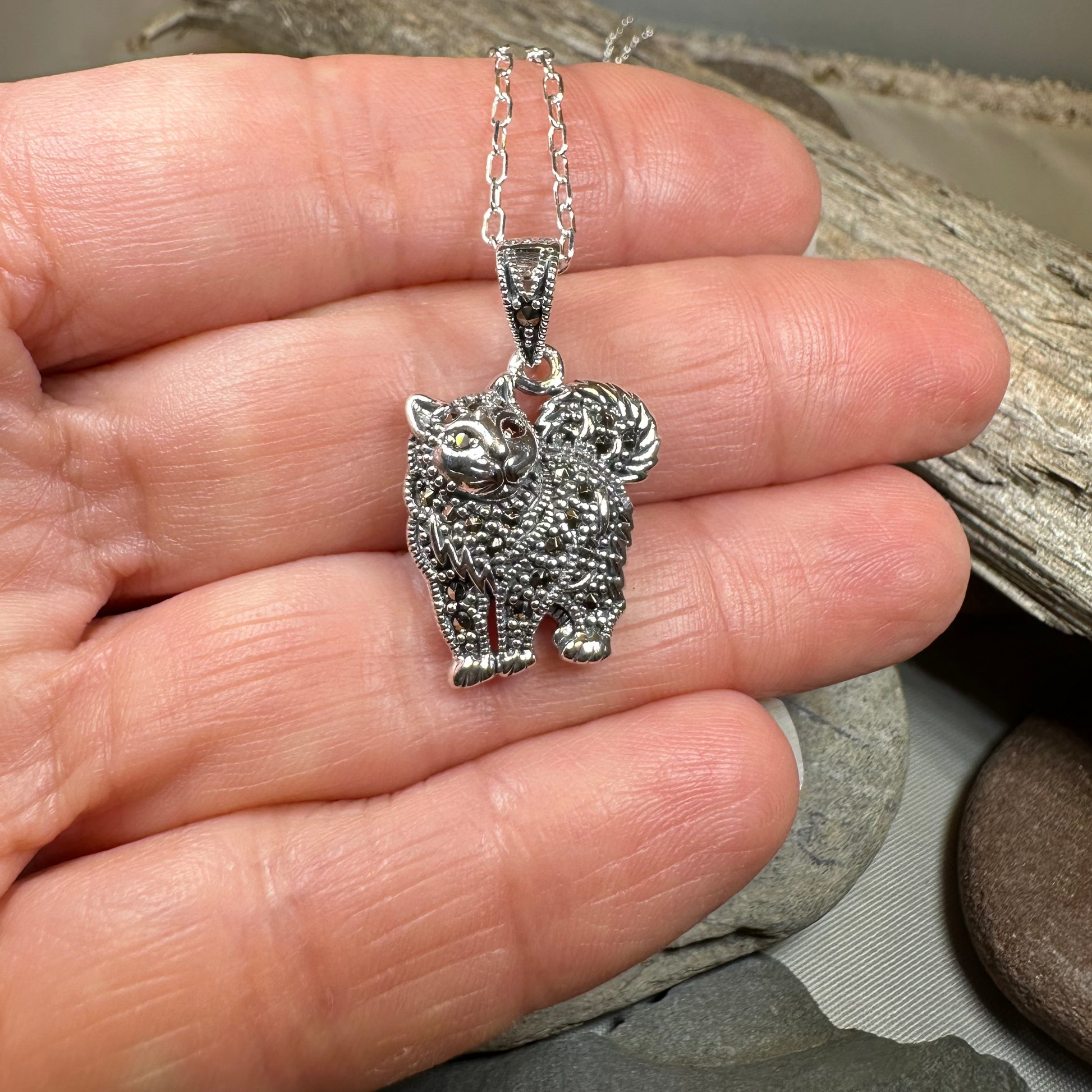 Simba Marcasite Cat Necklace — view 5