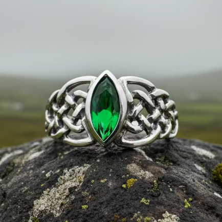 Load image into Gallery viewer, Emily Celtic Knot Ring in Sterling Silver
