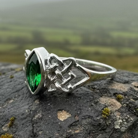 Cora Celtic Knot Ring in Sterling Silver — view 5