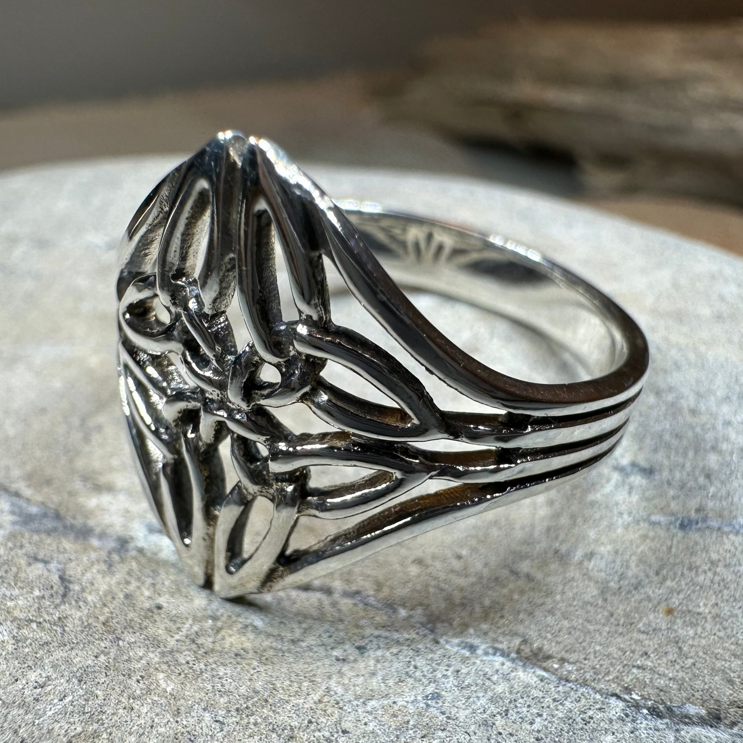 Lucinda Celtic Knot Ring in Sterling Silver — view 3