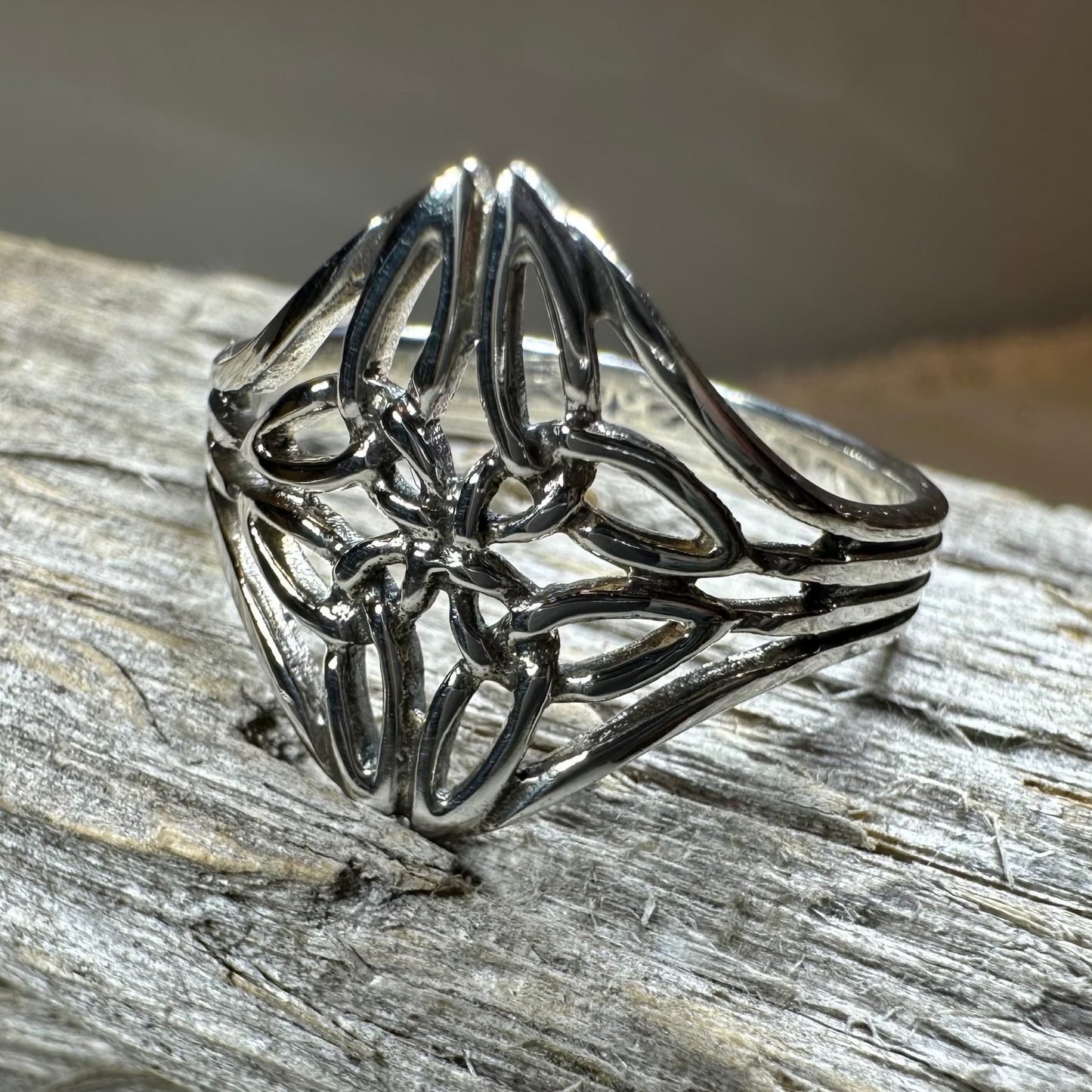 Lucinda Celtic Knot Ring in Sterling Silver — view 4