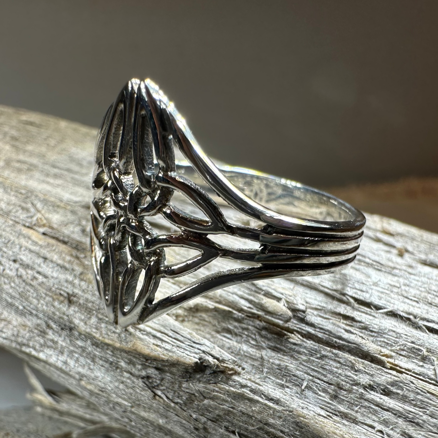 Lucinda Celtic Knot Ring in Sterling Silver — view 5