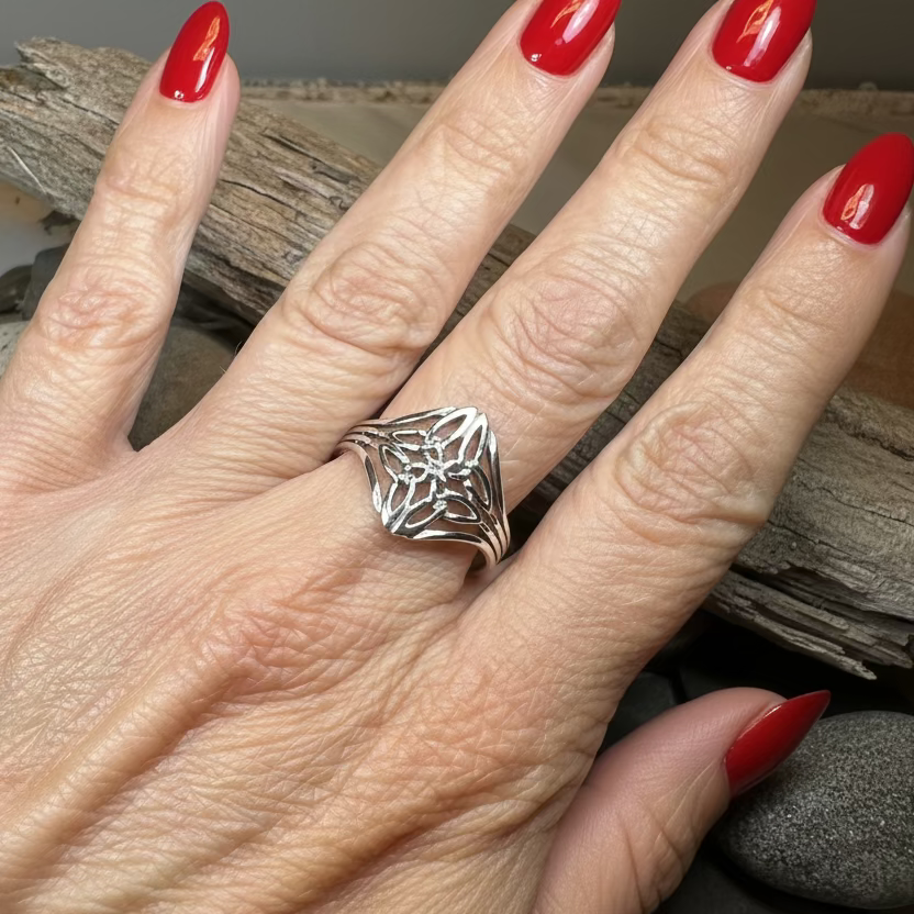 Lucinda Celtic Knot Ring in Sterling Silver — view 2