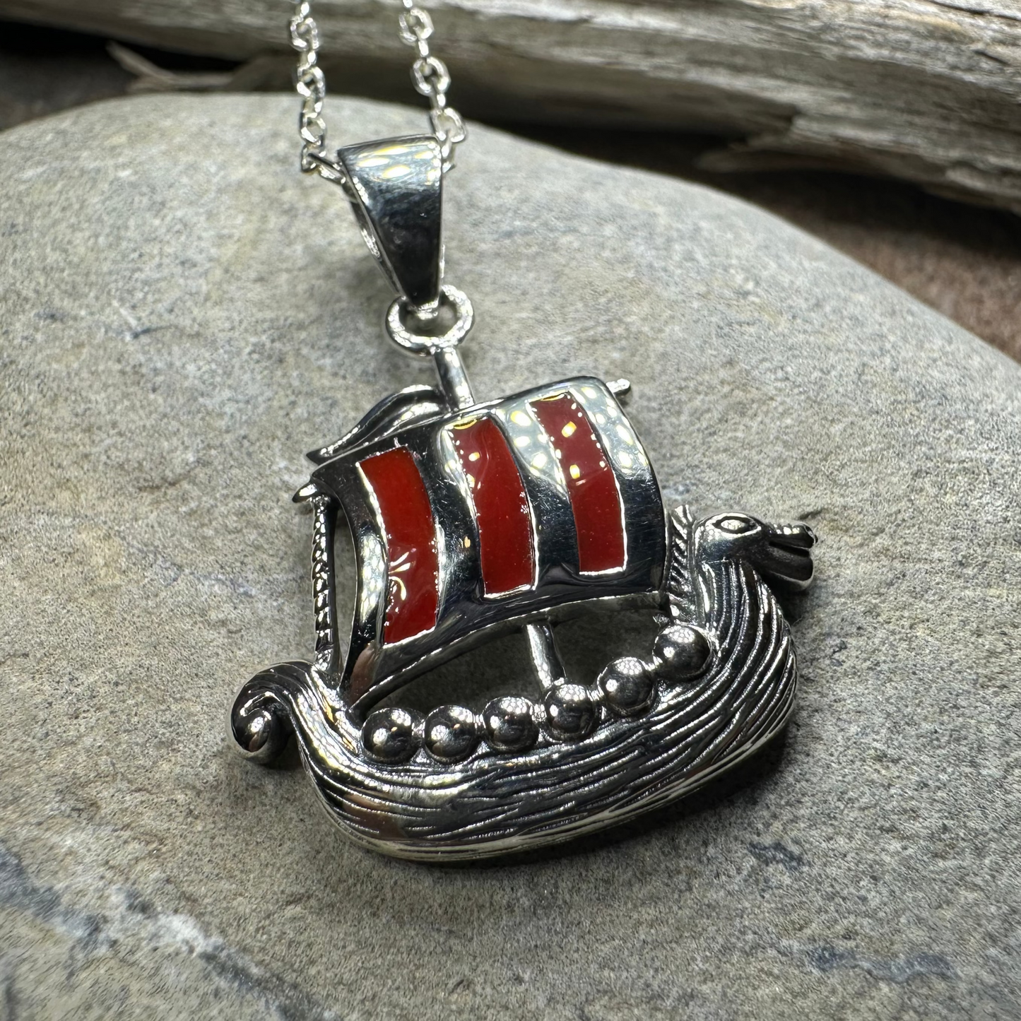 Red Sails Viking Ship Necklace — view 2